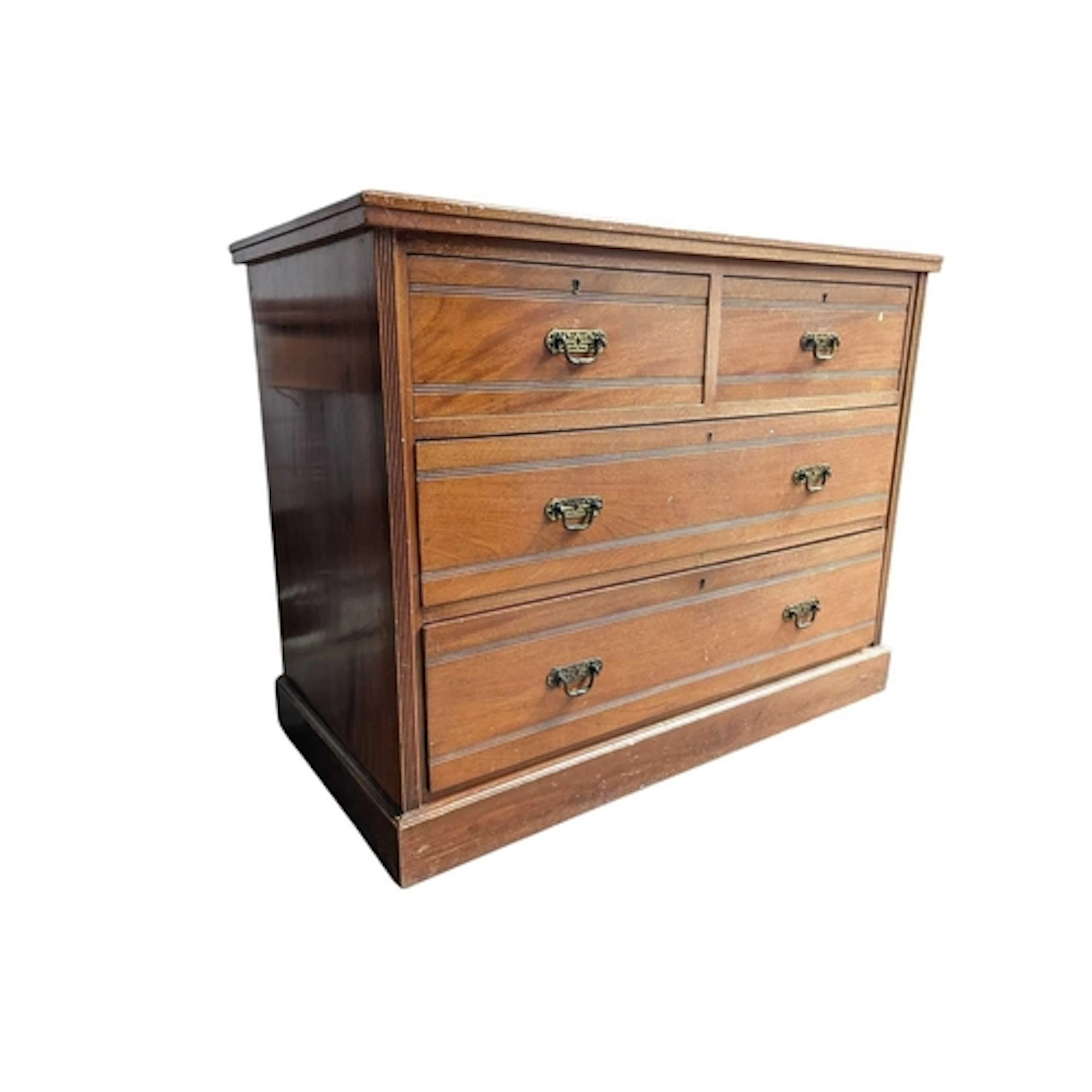 Edwardian mahogany chest of drawers. Two over two configurat...