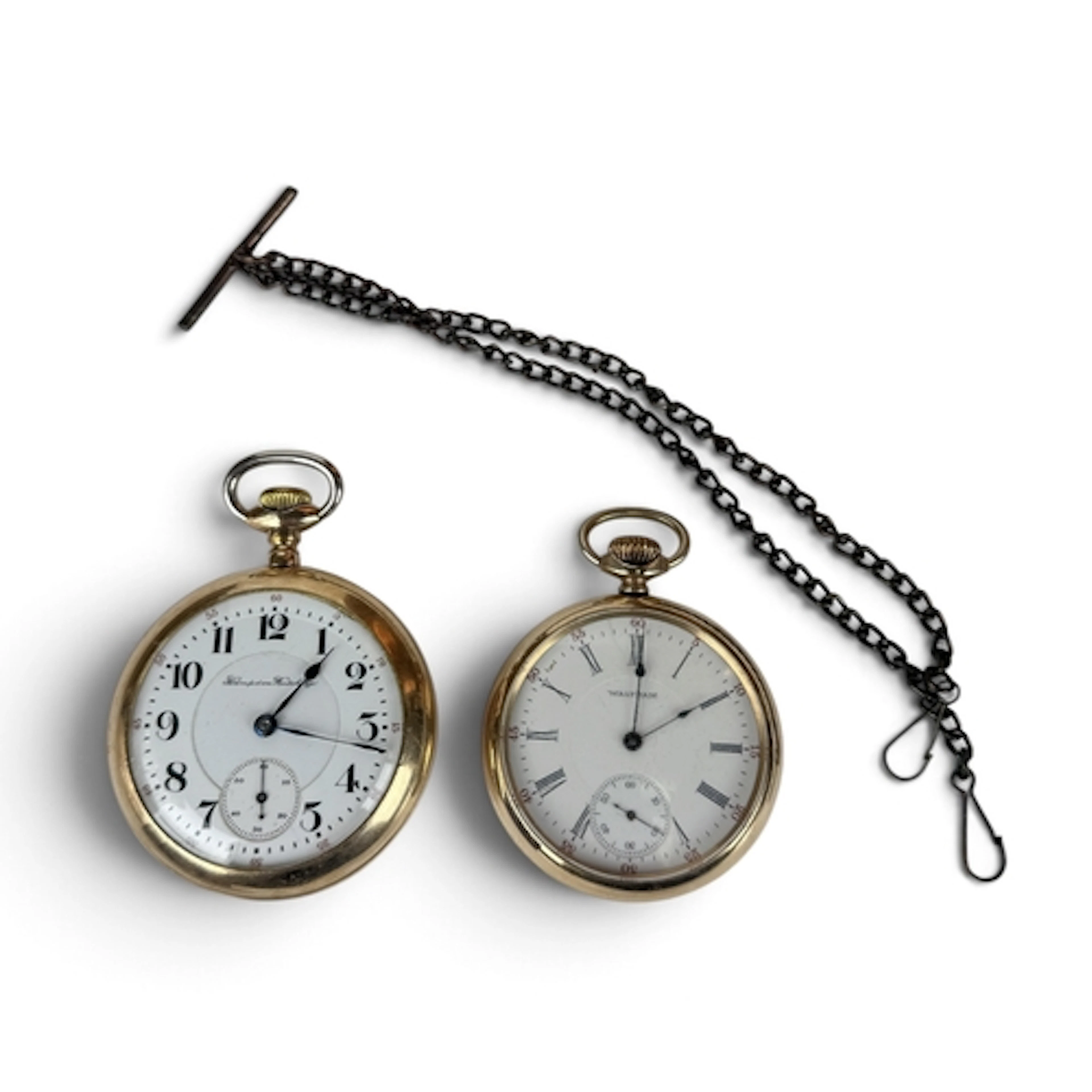 A WALTHAM GOLD PLATED POCKET WATCH Engraved to verso with a ...