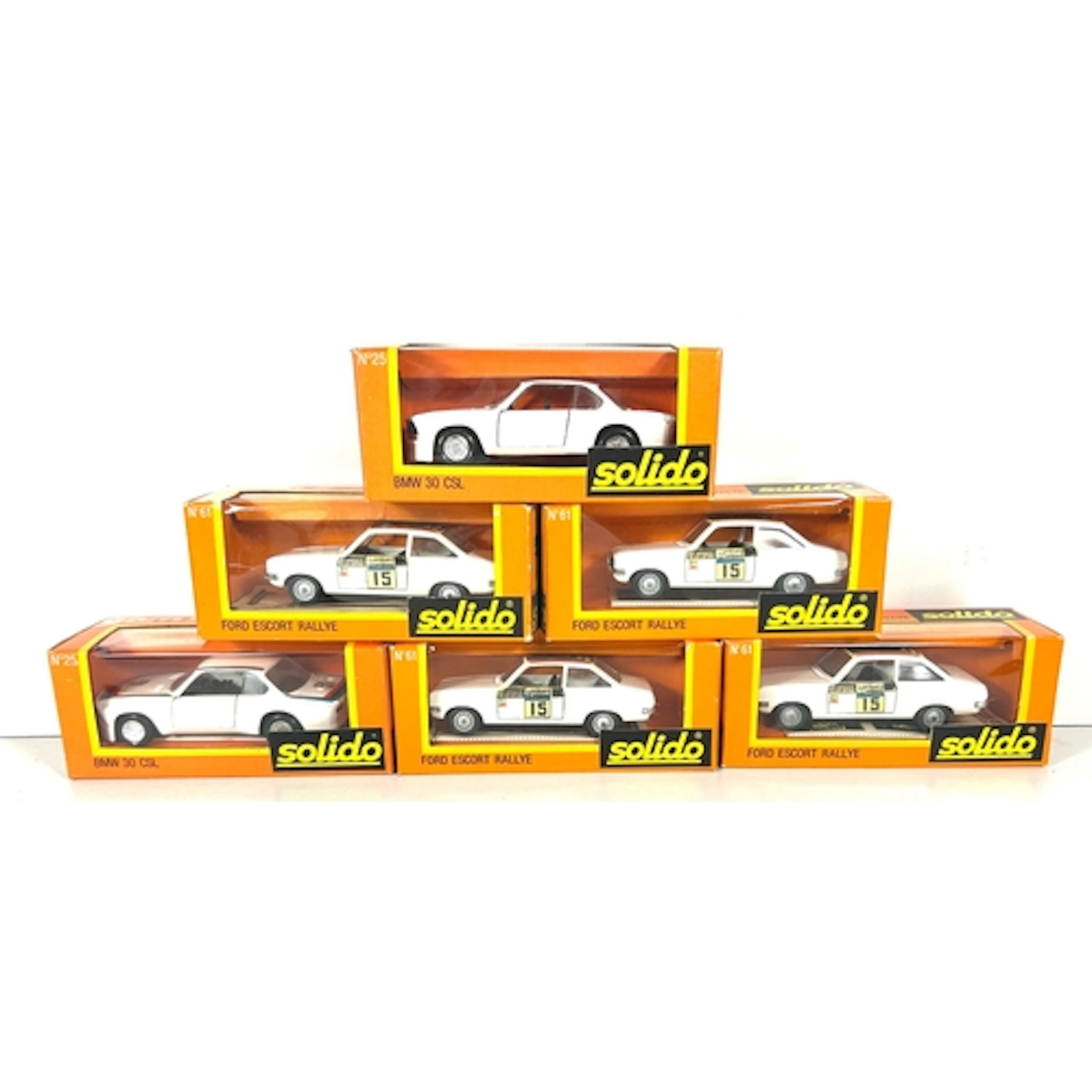 6 1970's Solido 'Gam2' series cars. 4x MKII Ford Escort Rall...