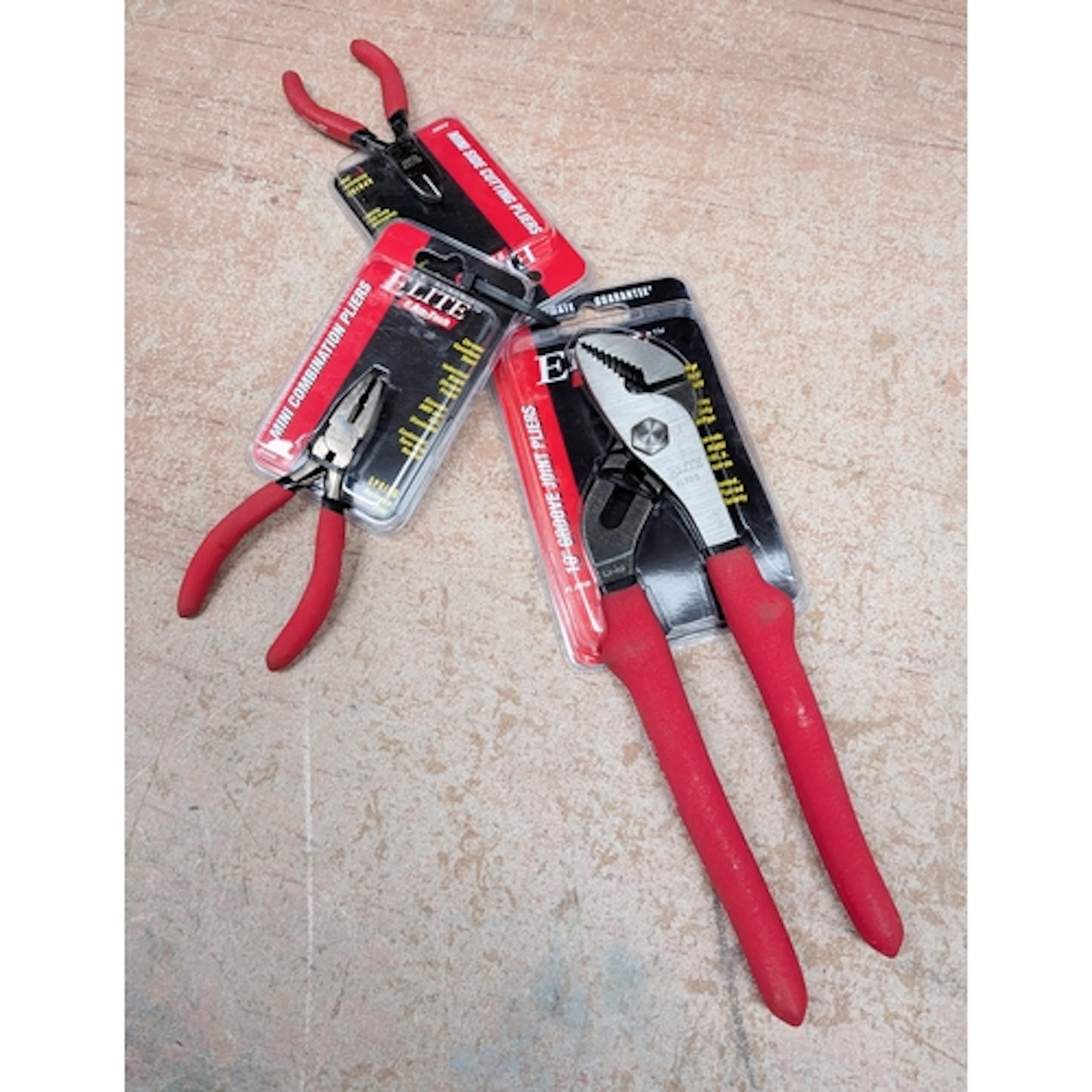 A new 10" groove joint pliers, mini combination pliers and m...