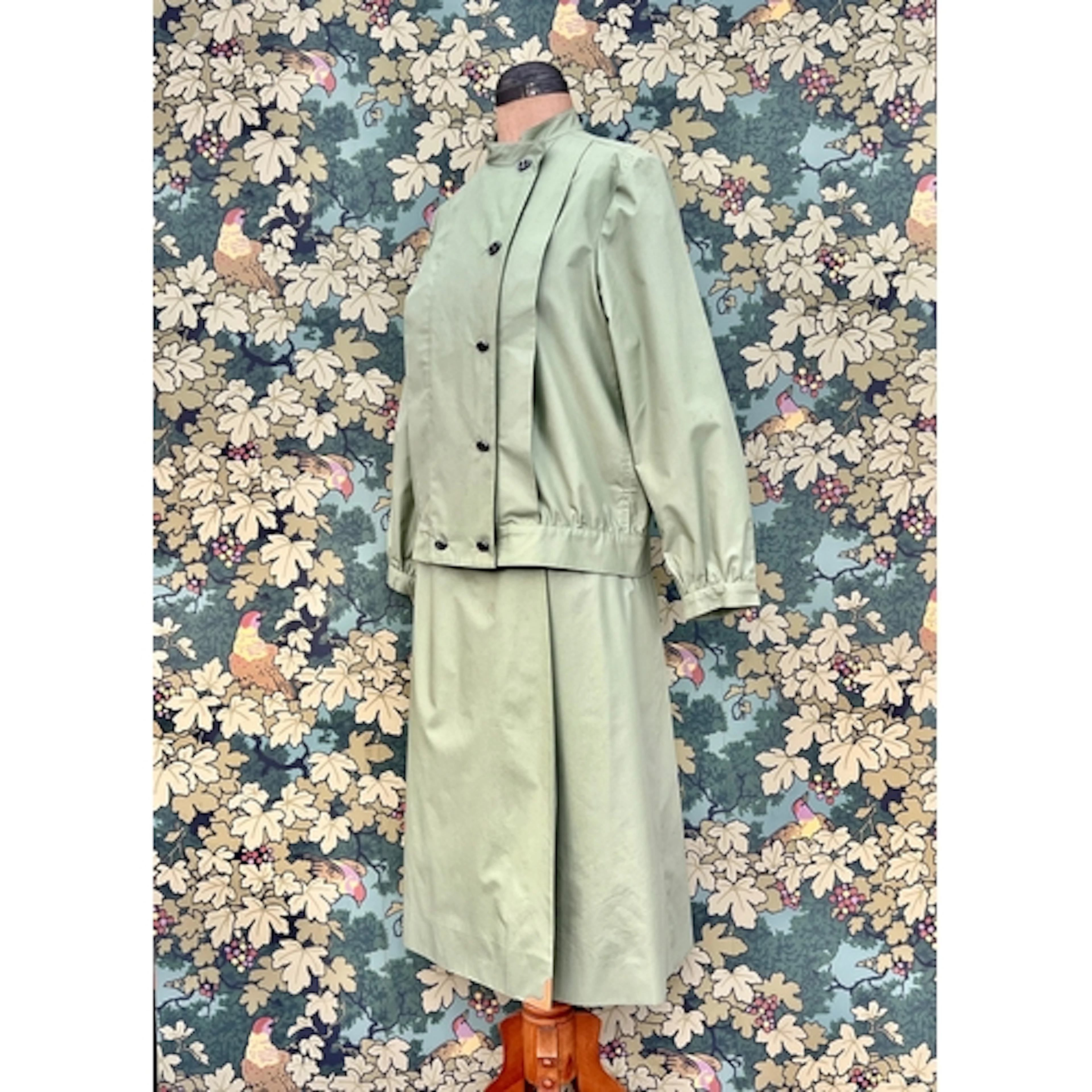 A vintage Hermes ladies' suit - the unlined, green bomber st...