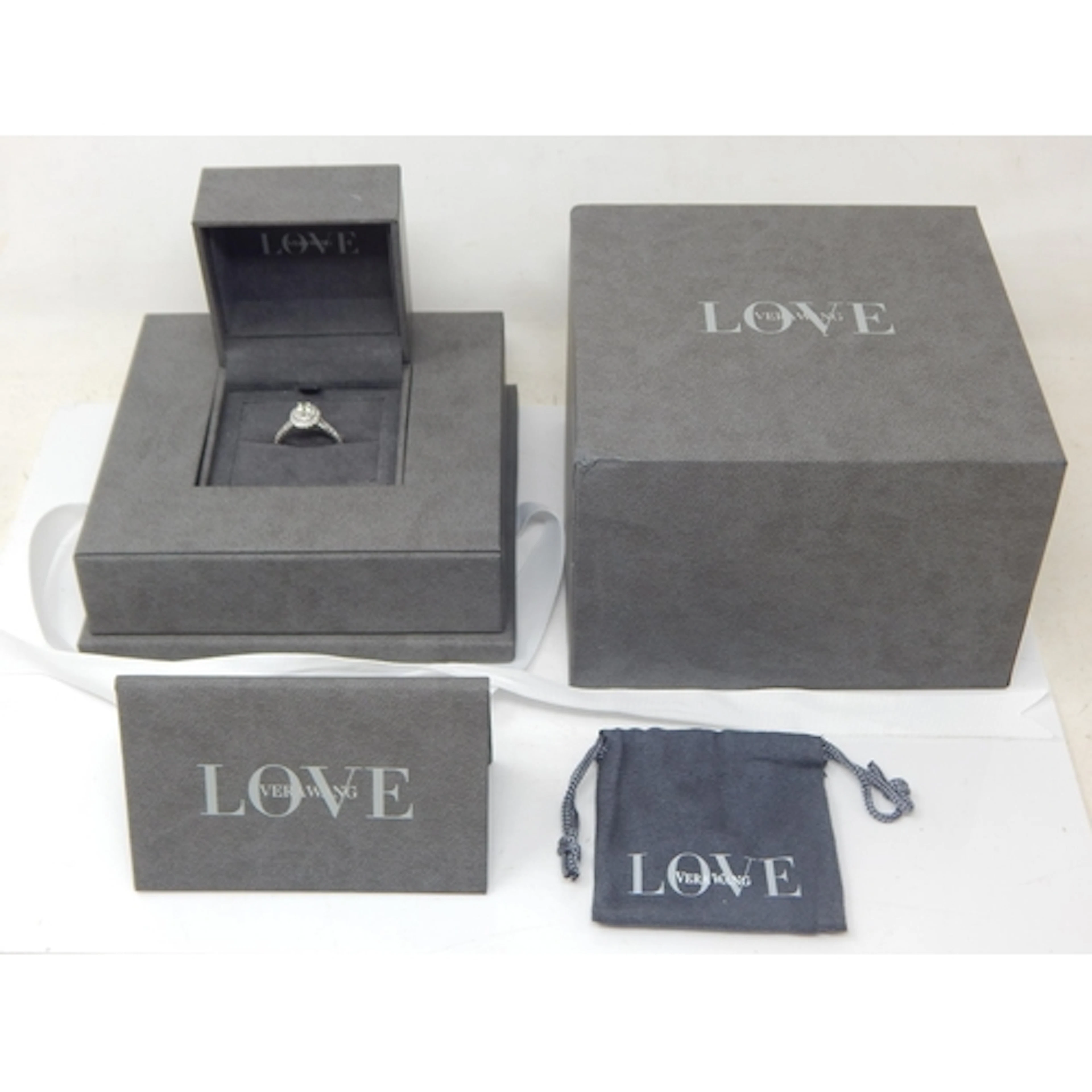 18ct White Gold Diamond Set Love Ring by Vera Wang Set with ...