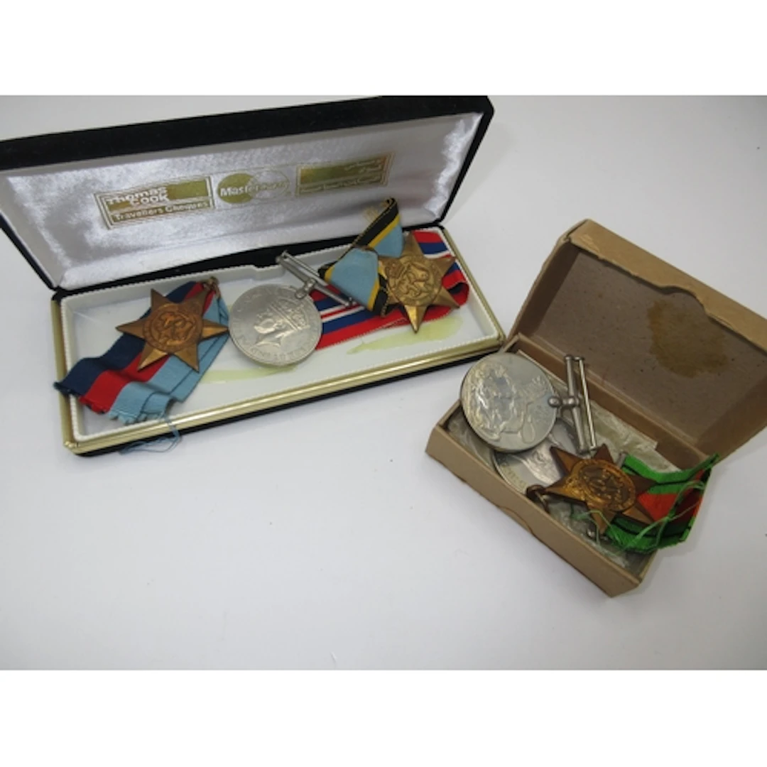 Two Groups of 3 WWII Medals