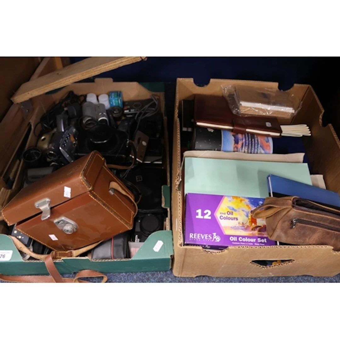 Quantity of cameras, drawing materials, paper, etc.