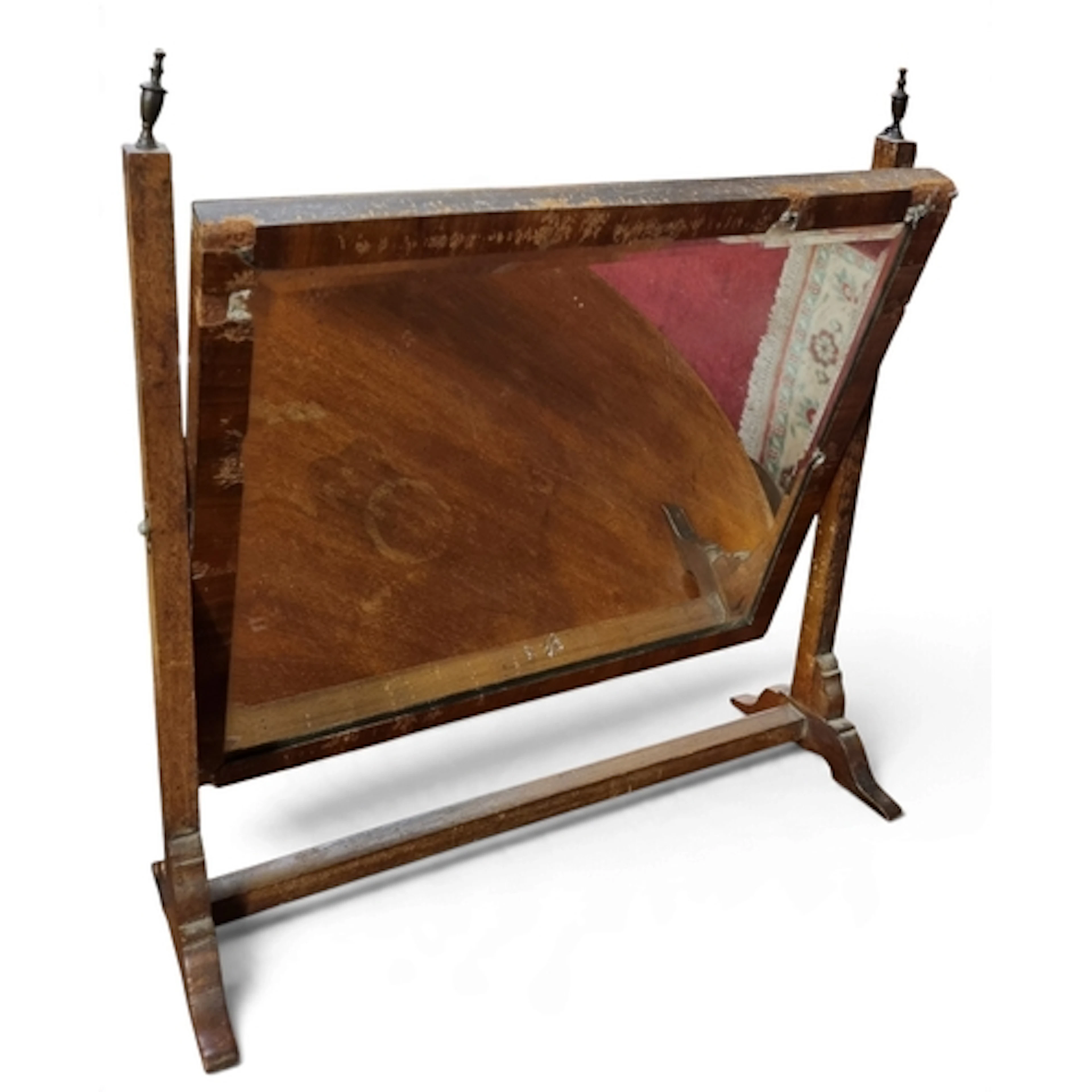 A 19th Century Mahogany Crutch Mirror along with a 20th Cent...