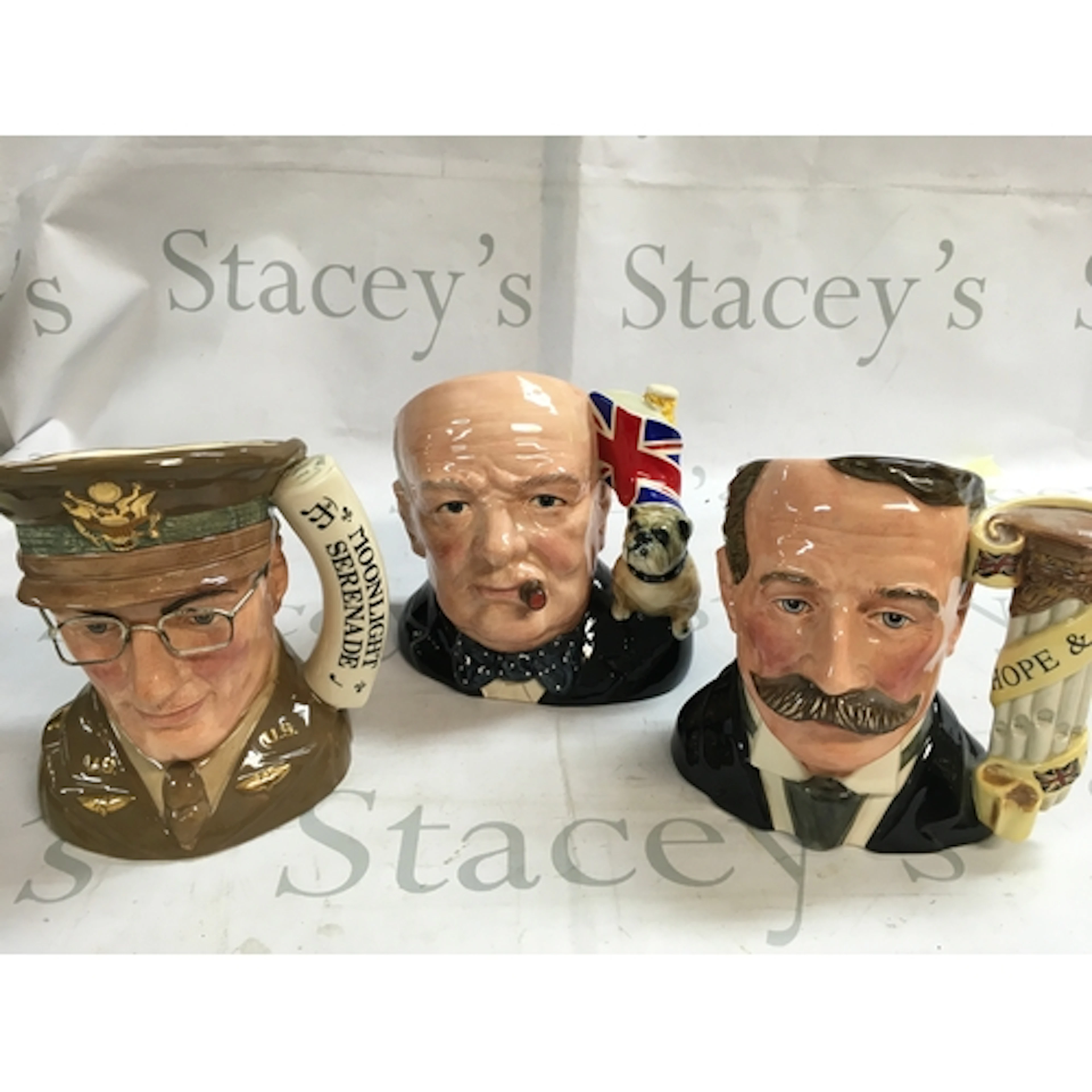 A collection of 3 Doulton Character jugs including Elgar, Gl...