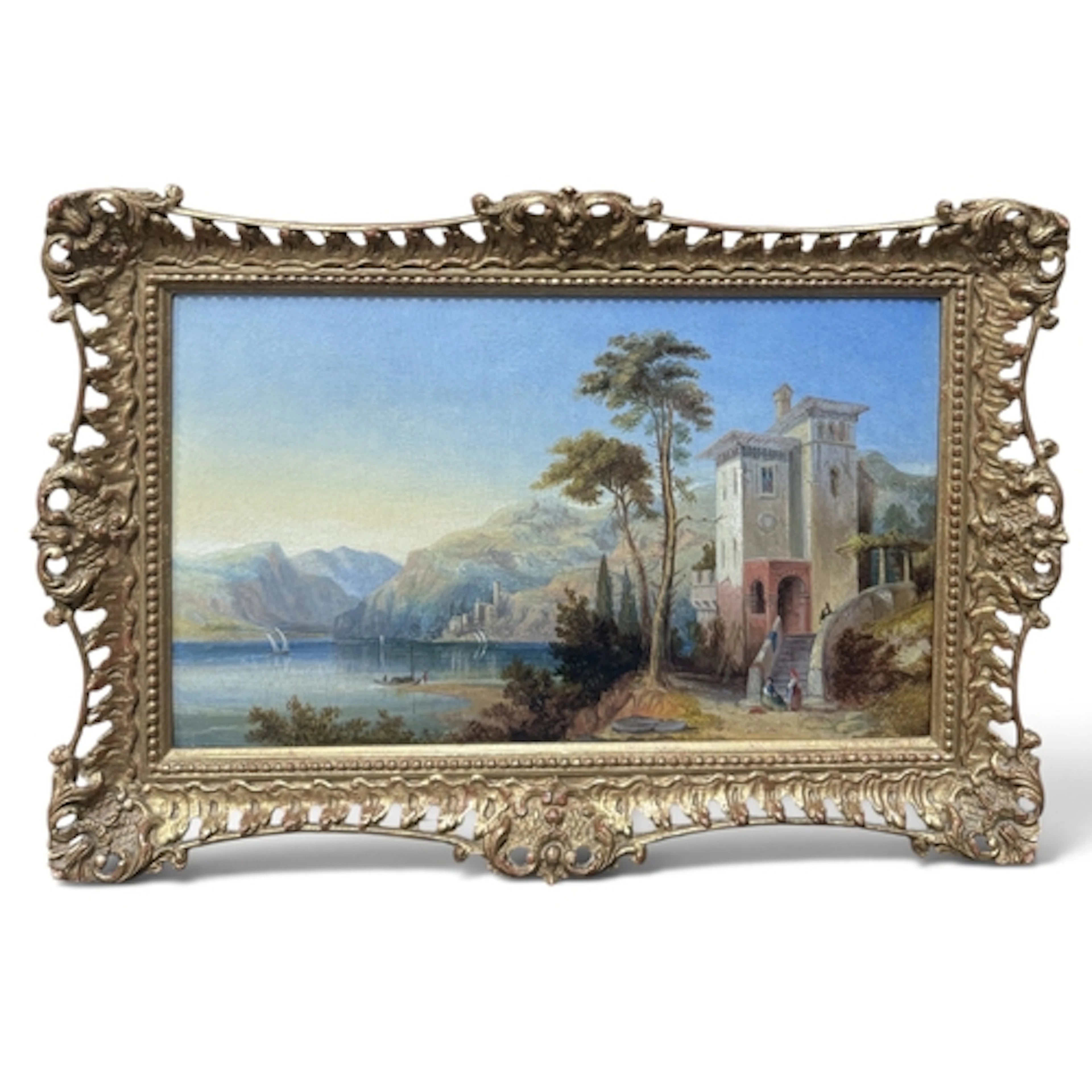 JAMES BAKER PYNE (BRITISH 1800-1870): LAKE COMO Oil on canva...