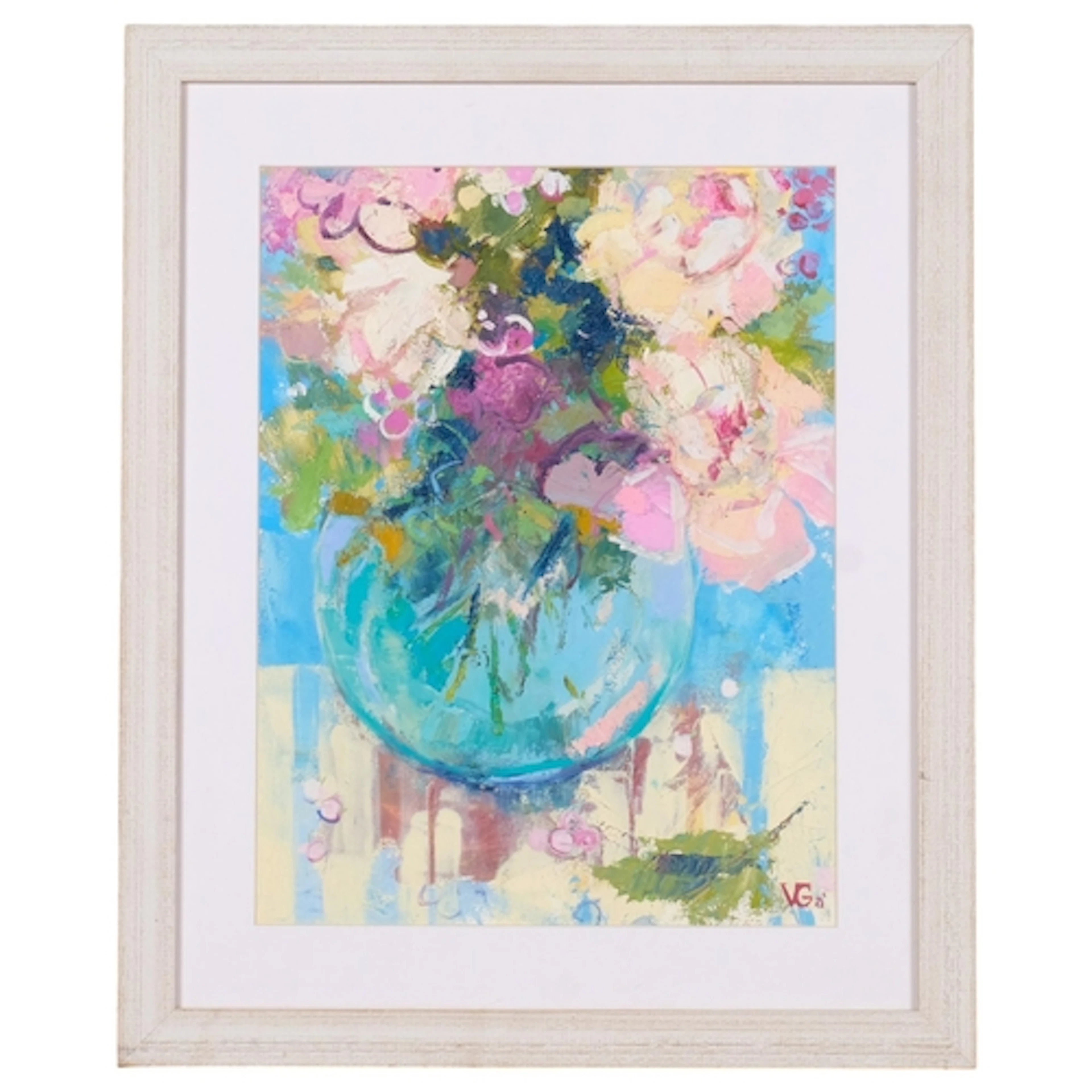 Contemporary still life study, oil on board, signed with mon...
