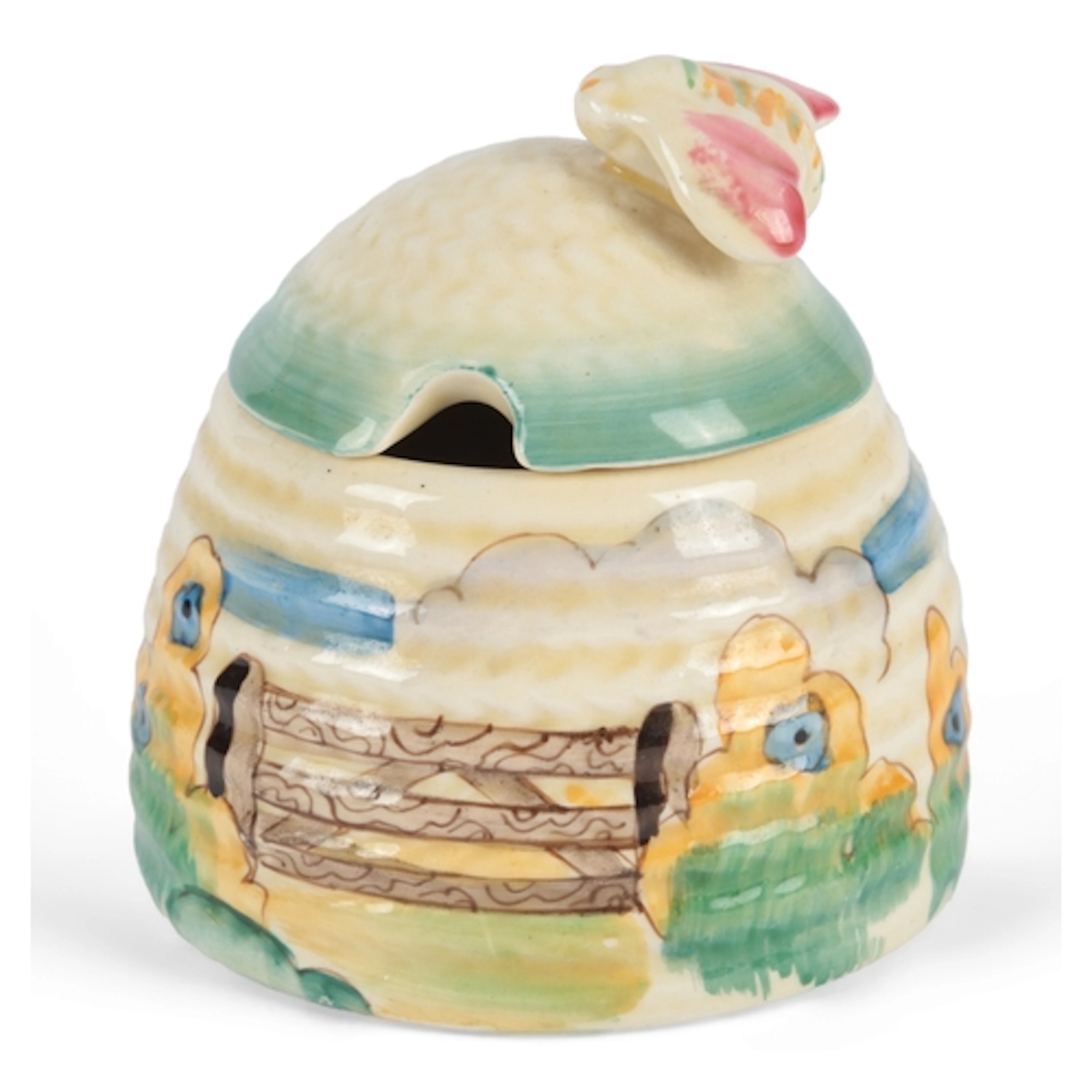 Clarice Cliff (1899-1972): A 'Stile and Tree' honey pot and ...