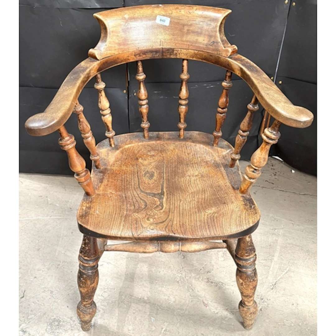 Late 19th/early 20th century "Smokers bow" captain's chair w...