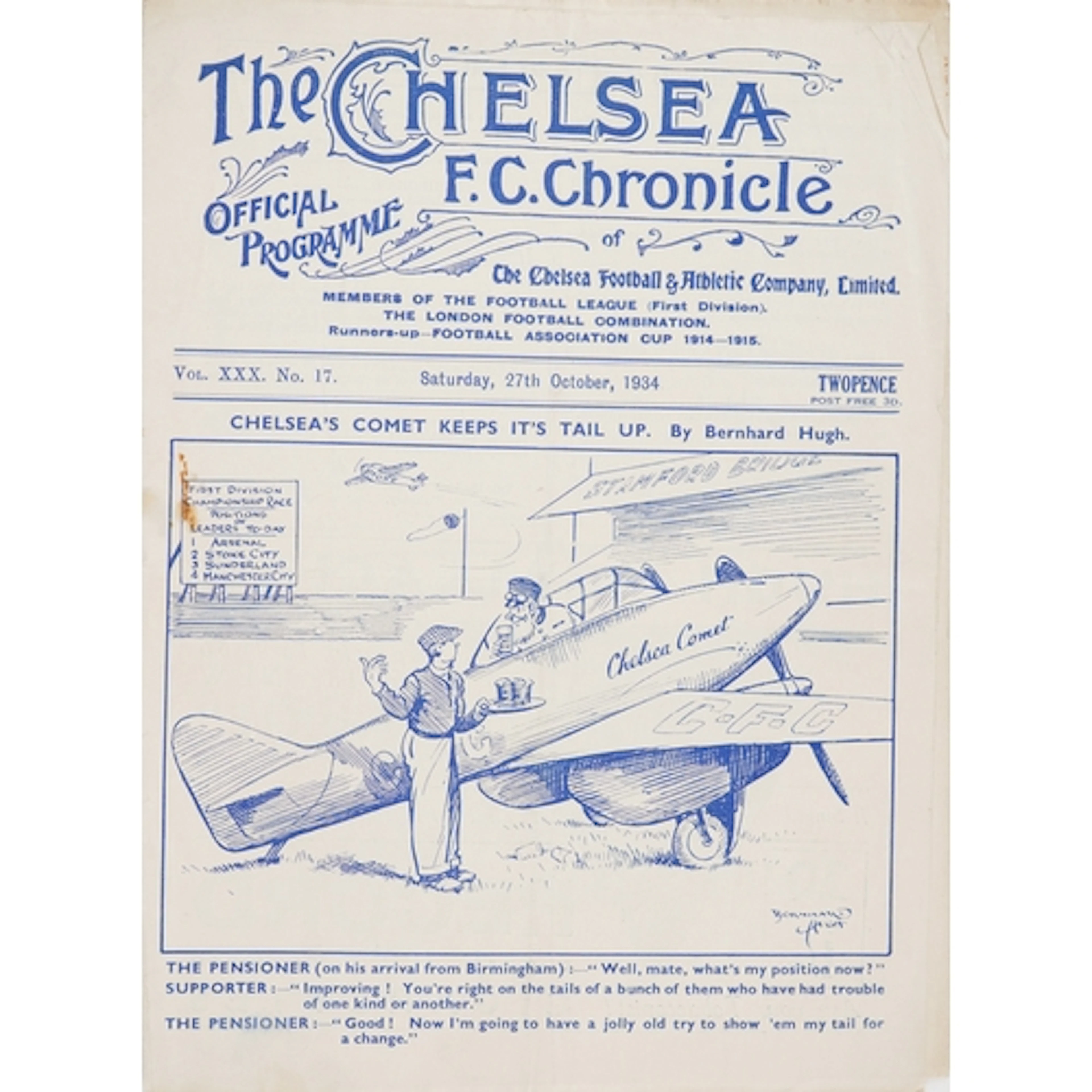 Chelsea F.C. Chronicle official football programme - Chelsea...