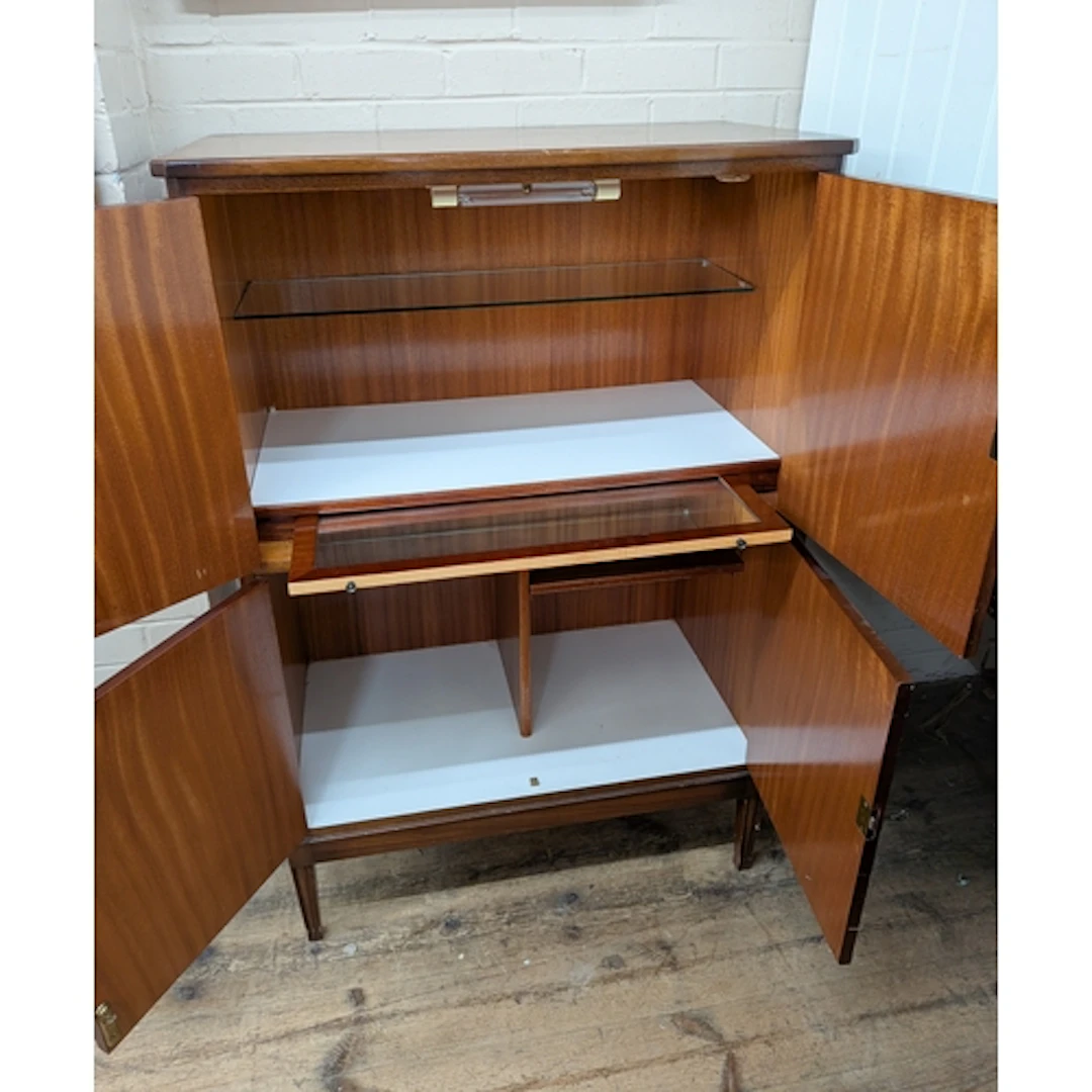 Reproduction mahogany cocktail cabinet, fitted four cross ba...