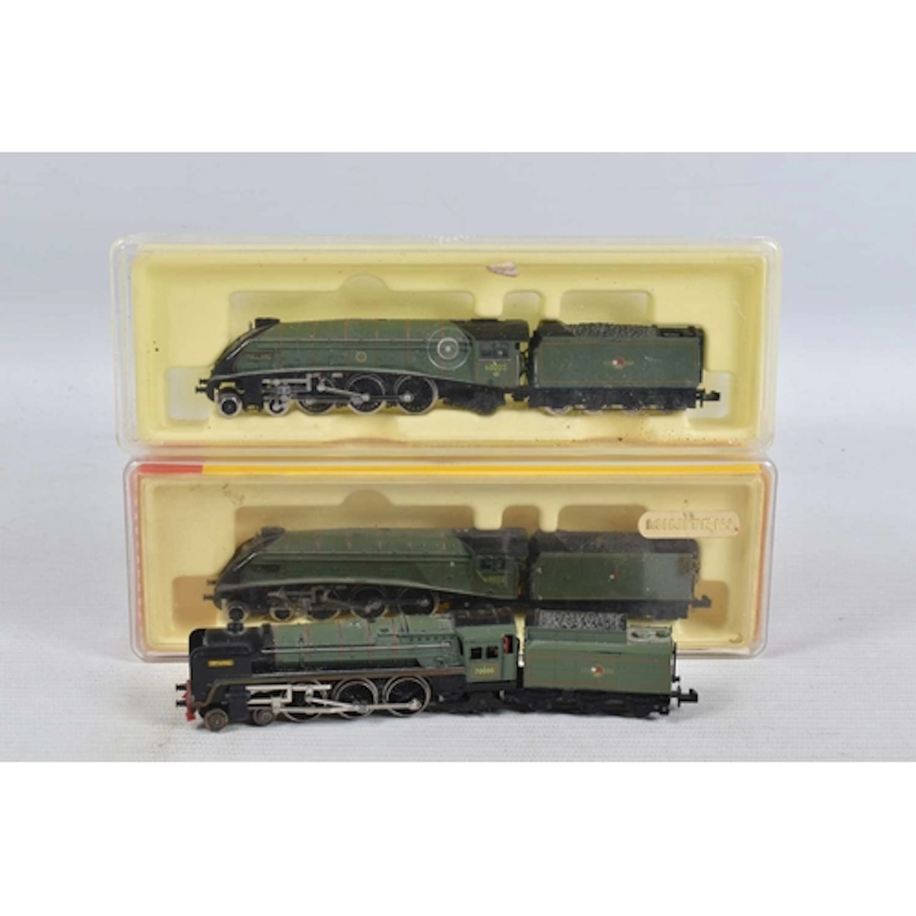 TWO BOXED MINITRIX N GAUGE A4 CLASS LOCOMOTIVE AND TENDERS, ...