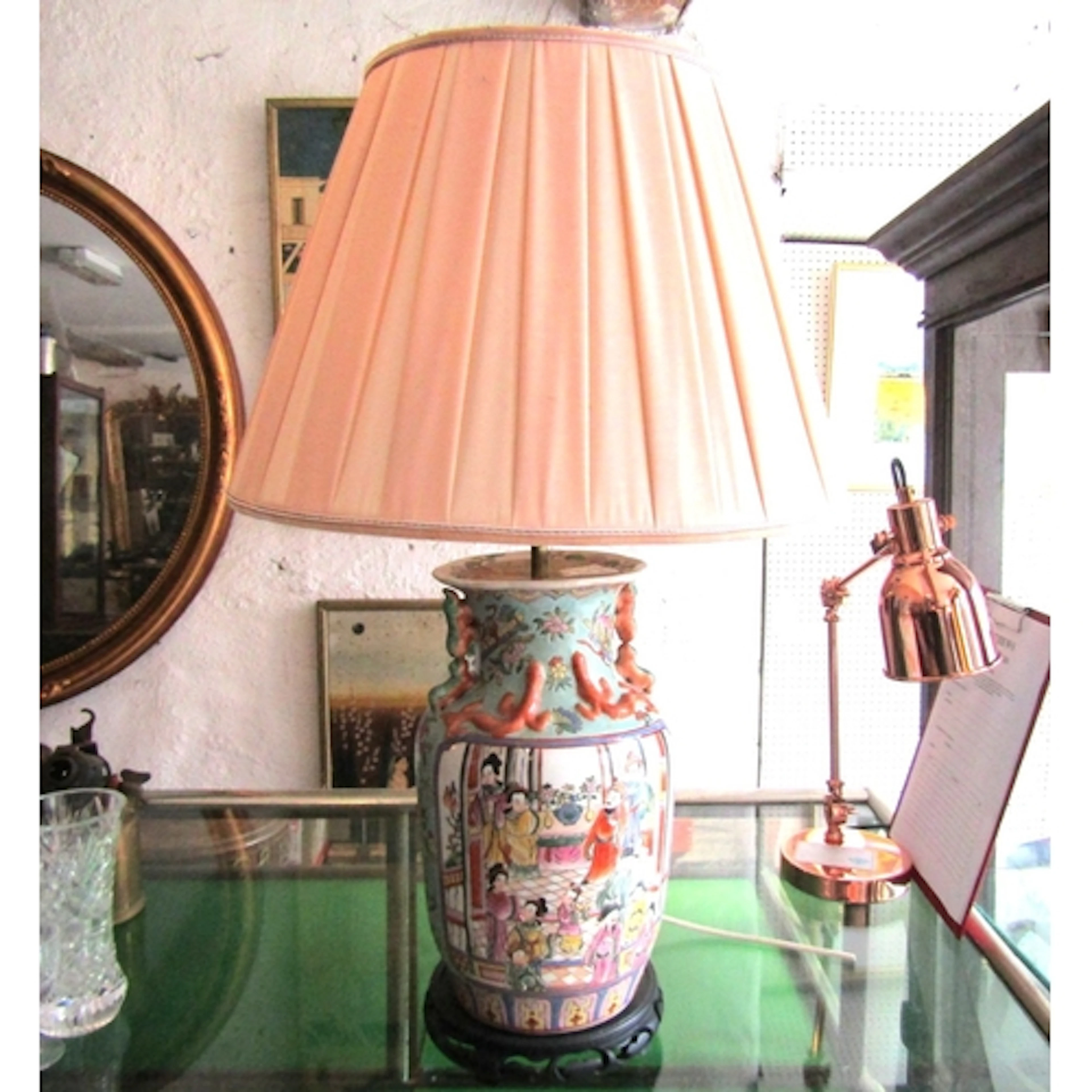 Antique Chinese Lamp Now Converted for Use as Table Lamp Ple...