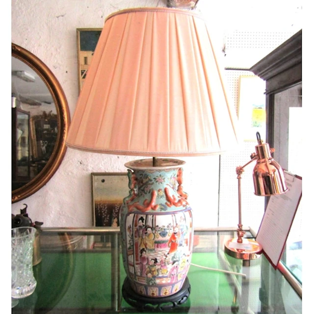 Antique Chinese Lamp Now Converted for Use as Table Lamp Ple...