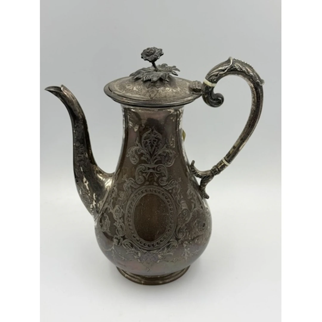 A Victorian silver coffee pot, hallmarked for London 1857, m...