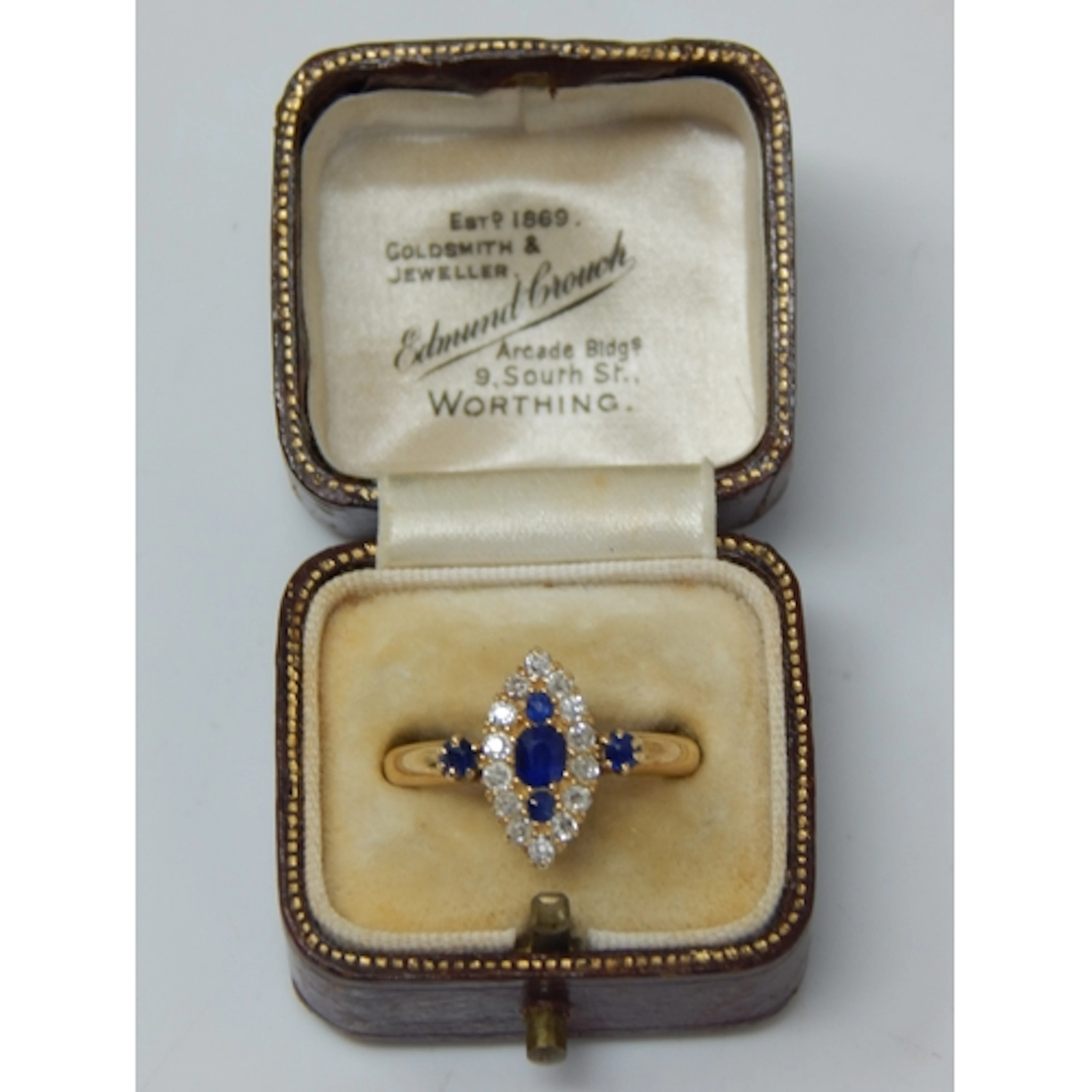 Victorian 18ct Gold Sapphire & Diamond Set Ring Hallmarked C...