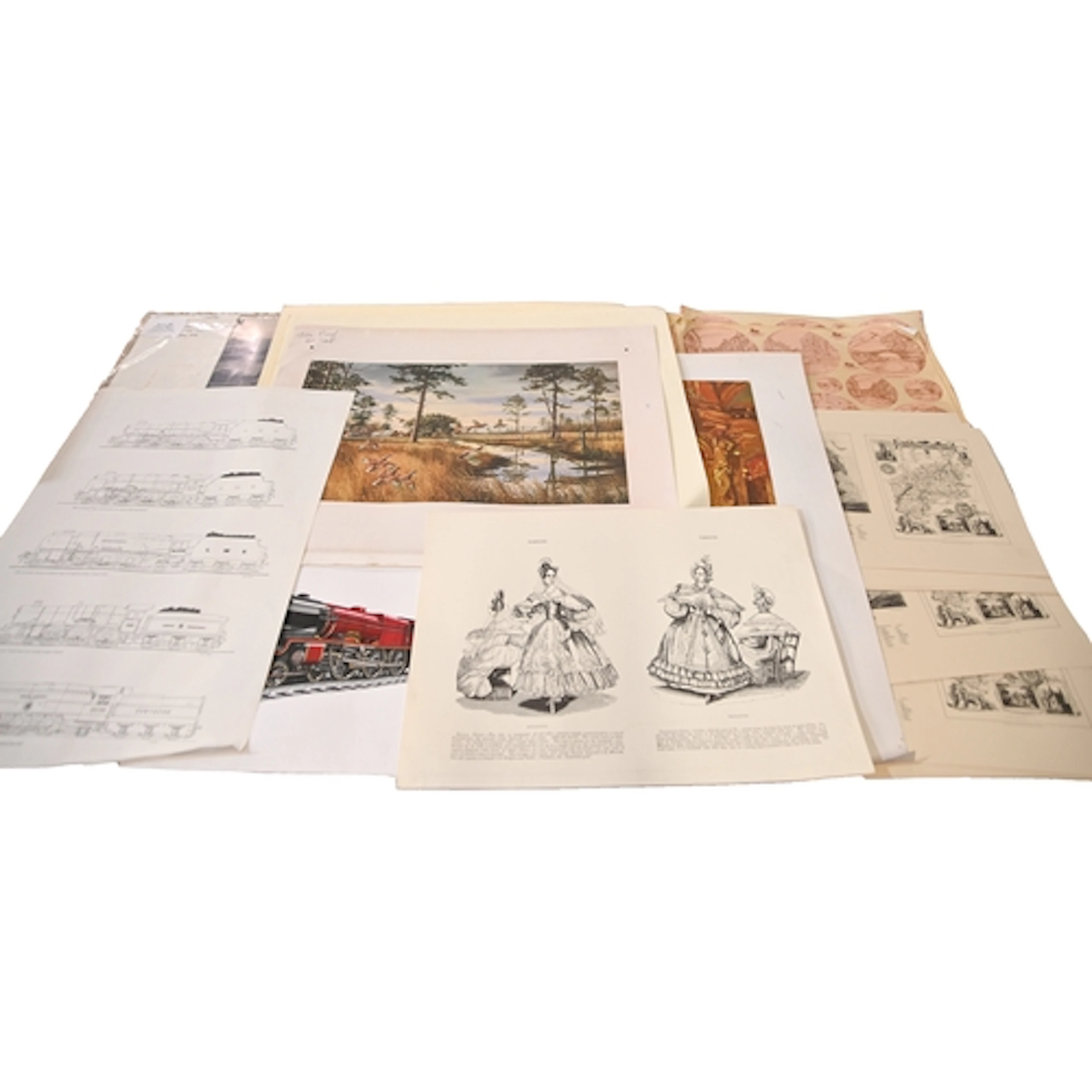 Miscellaneous collotype, lithograph and other prints, includ...