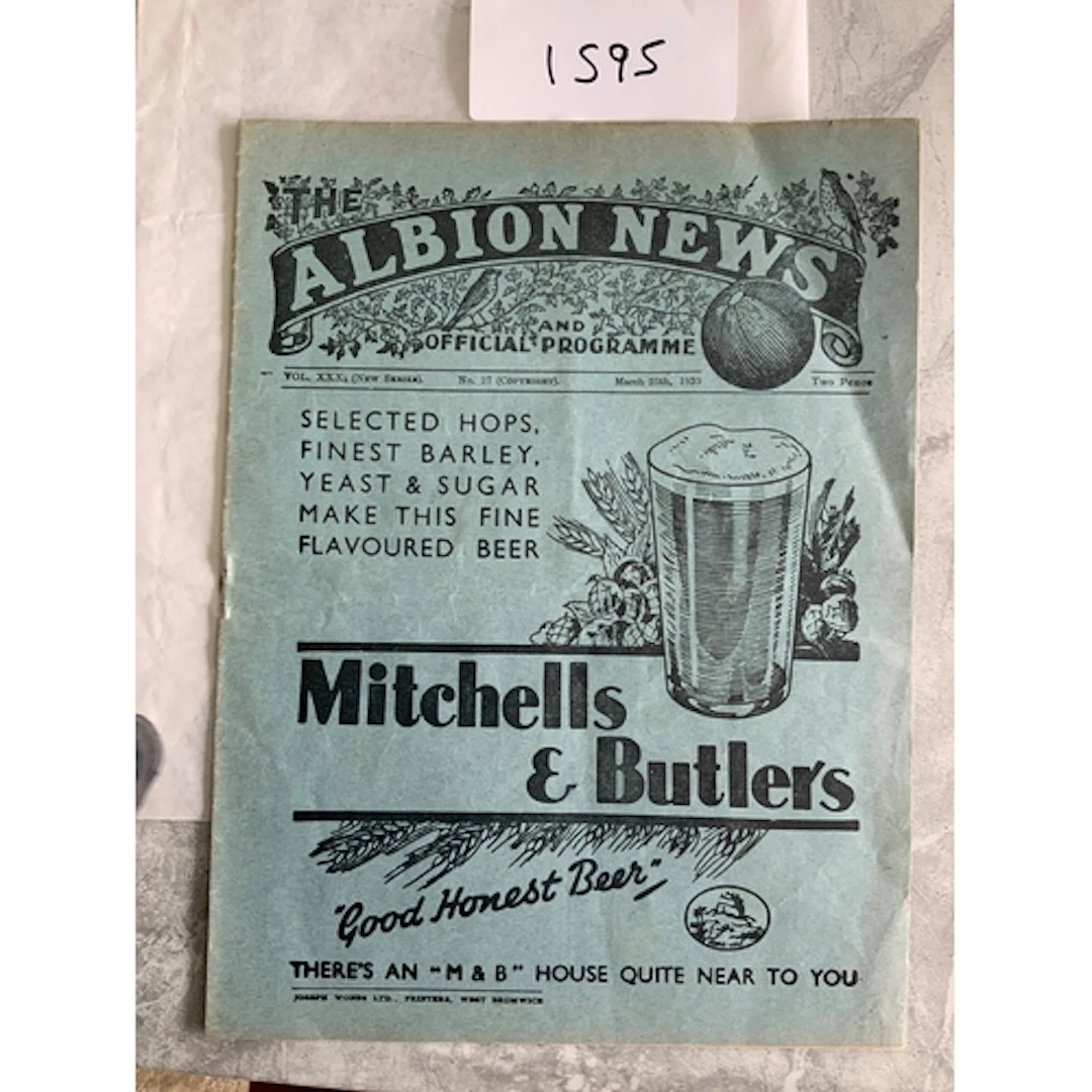 38/39 West Brom v Fulham Football Programme: Good condition ...