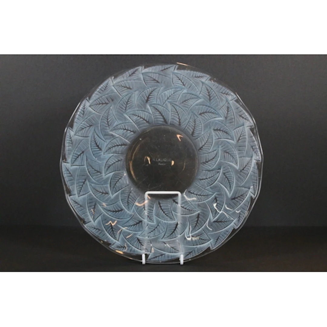 Rene Lalique 'Ormeaux' glass plate, having moulded, frosted ...