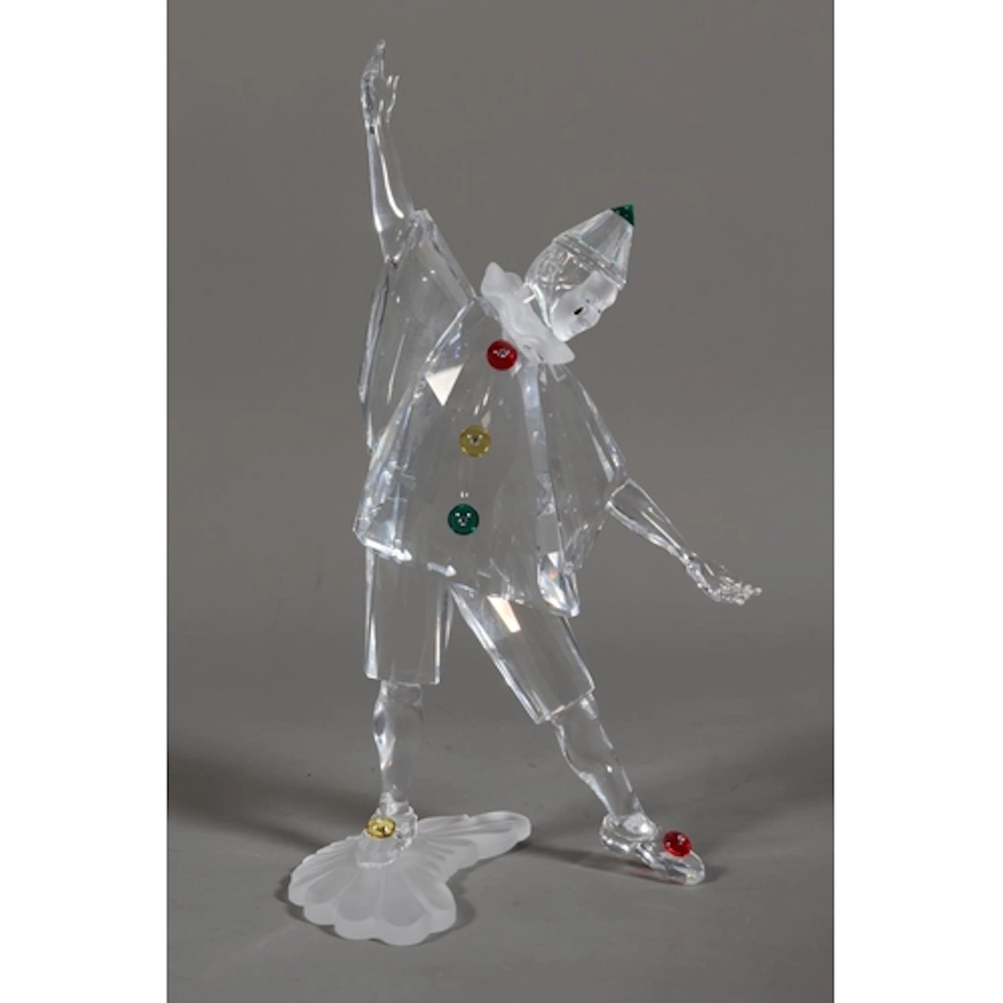 Boxed Swarovski crystal glass sculpture of Masquerade Pierro...