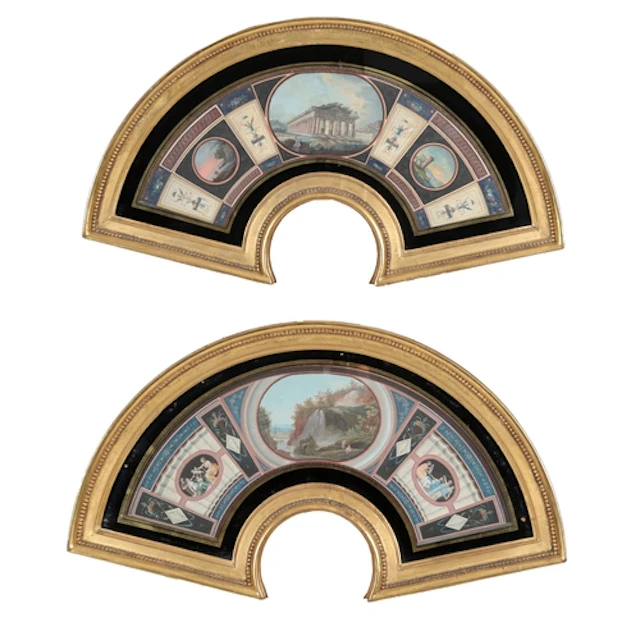 Italian School, 19th century A pair of fan leaf designs, ha...