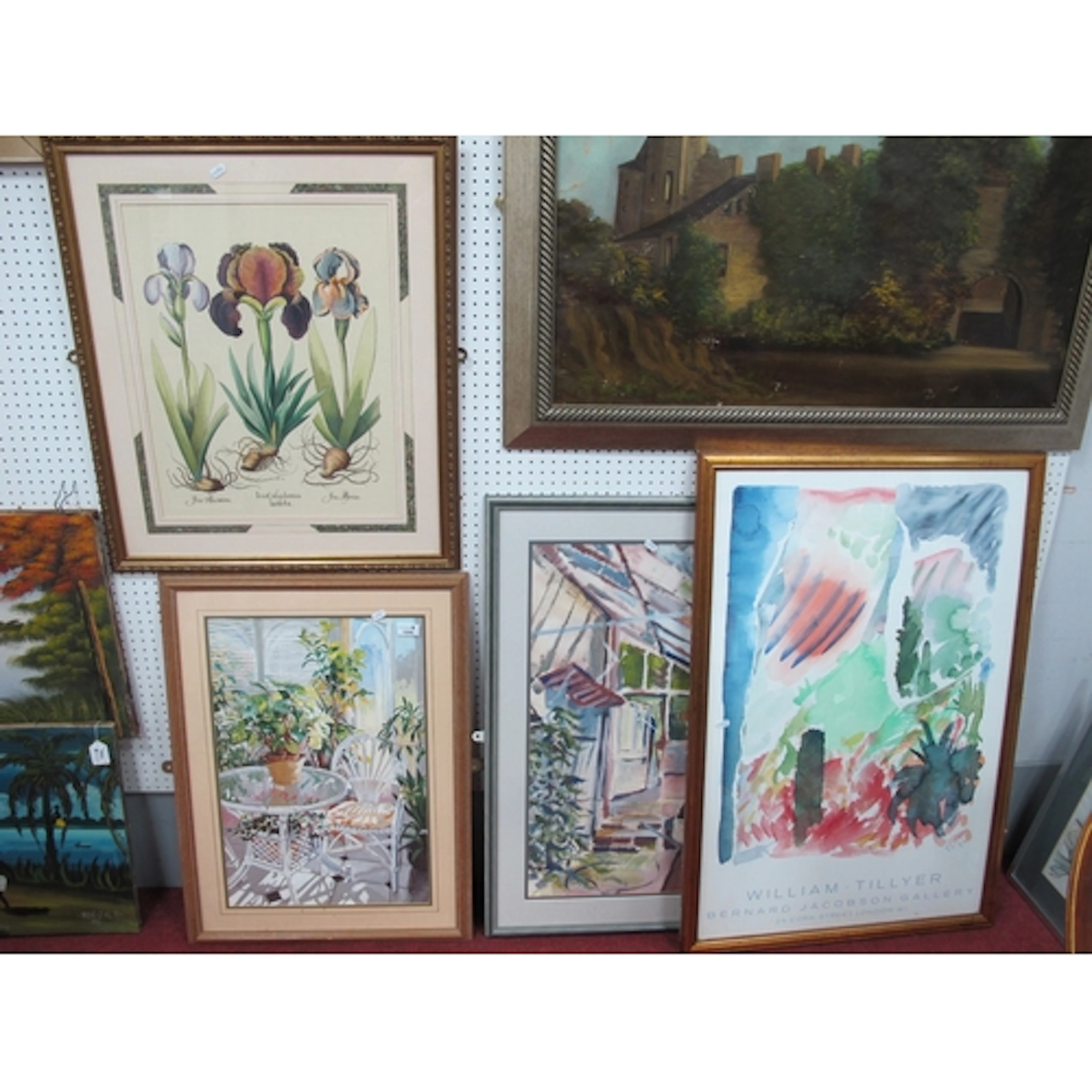 Peter Barclay, patio scene, watercolour 69.5cm x 48cm, signe...