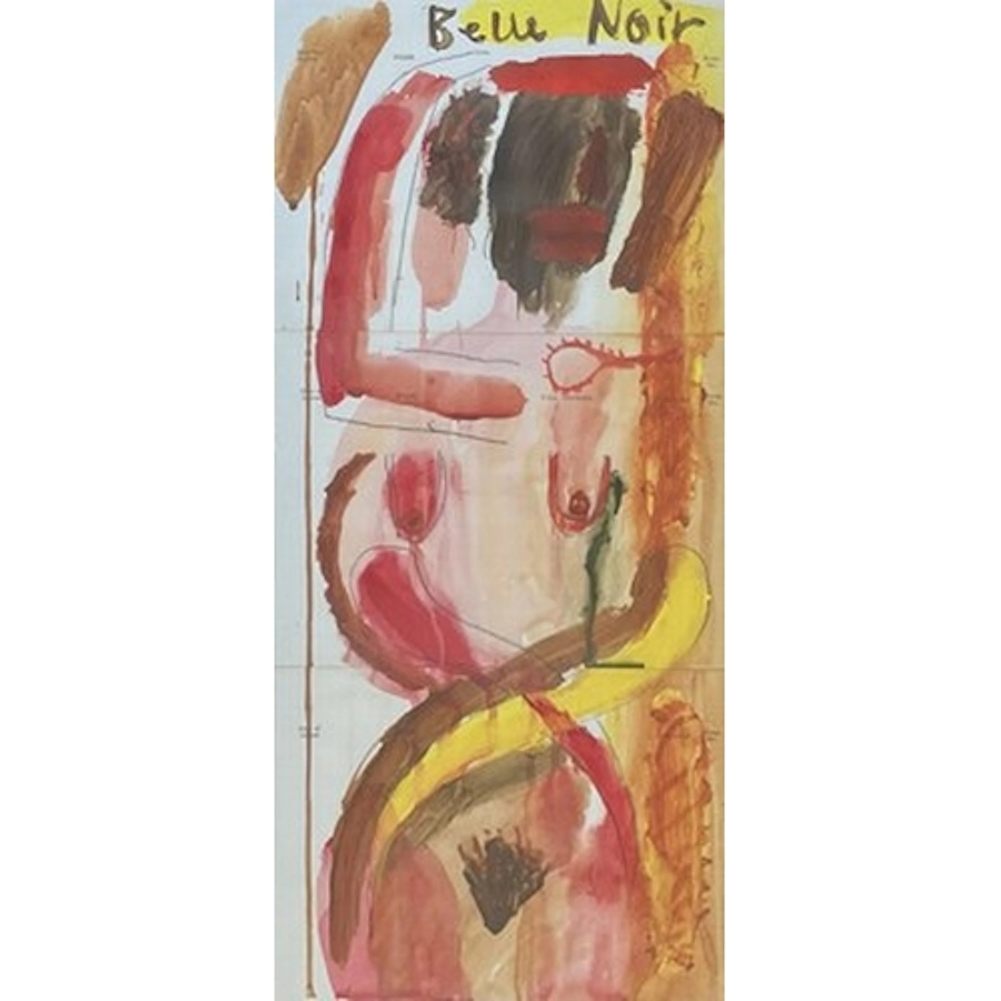 Unknown Contemporary Artist Belle Noir Mixed media on paper ...