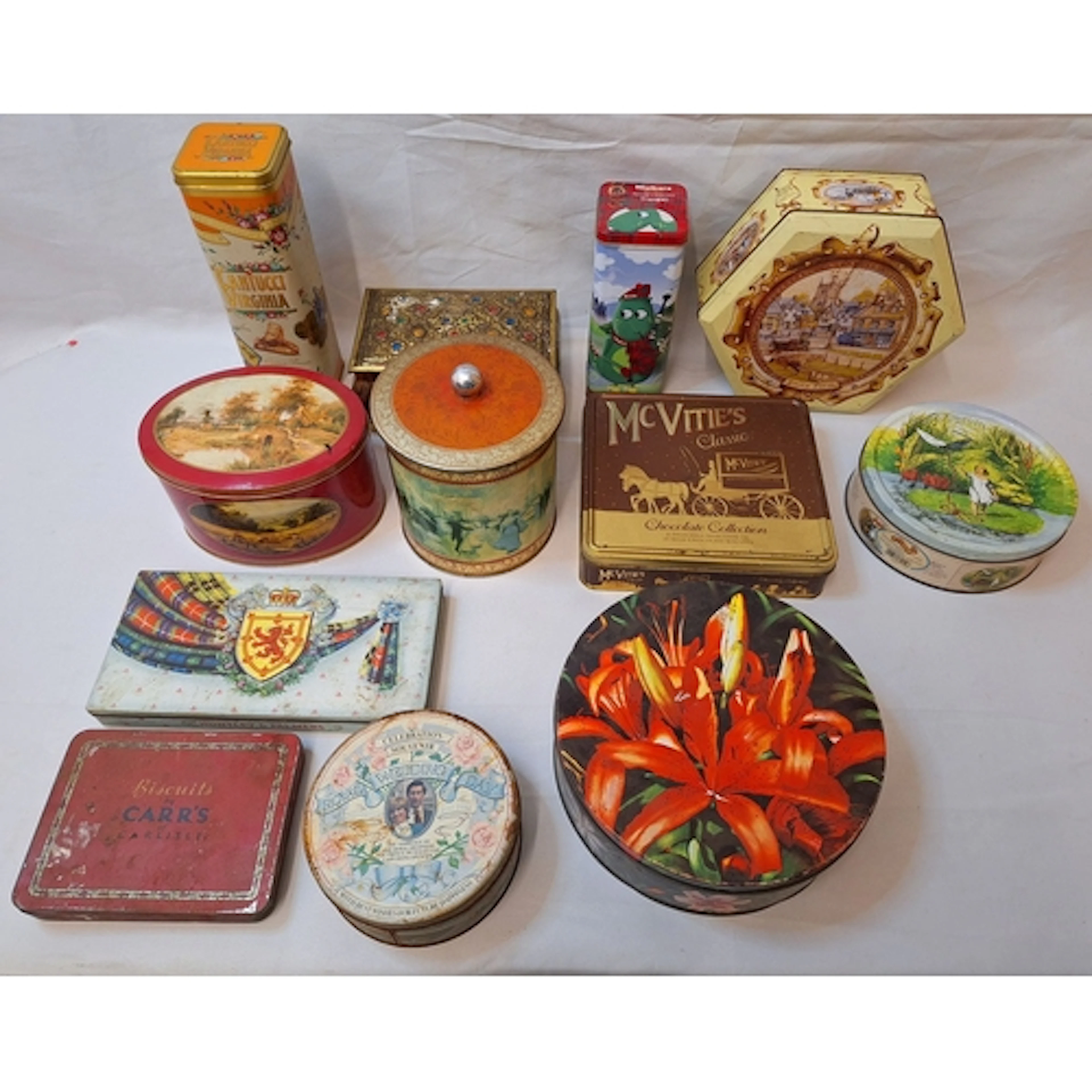 Vintage Tins, mainly biscuits incl. Walkers, McVities, Hans ...