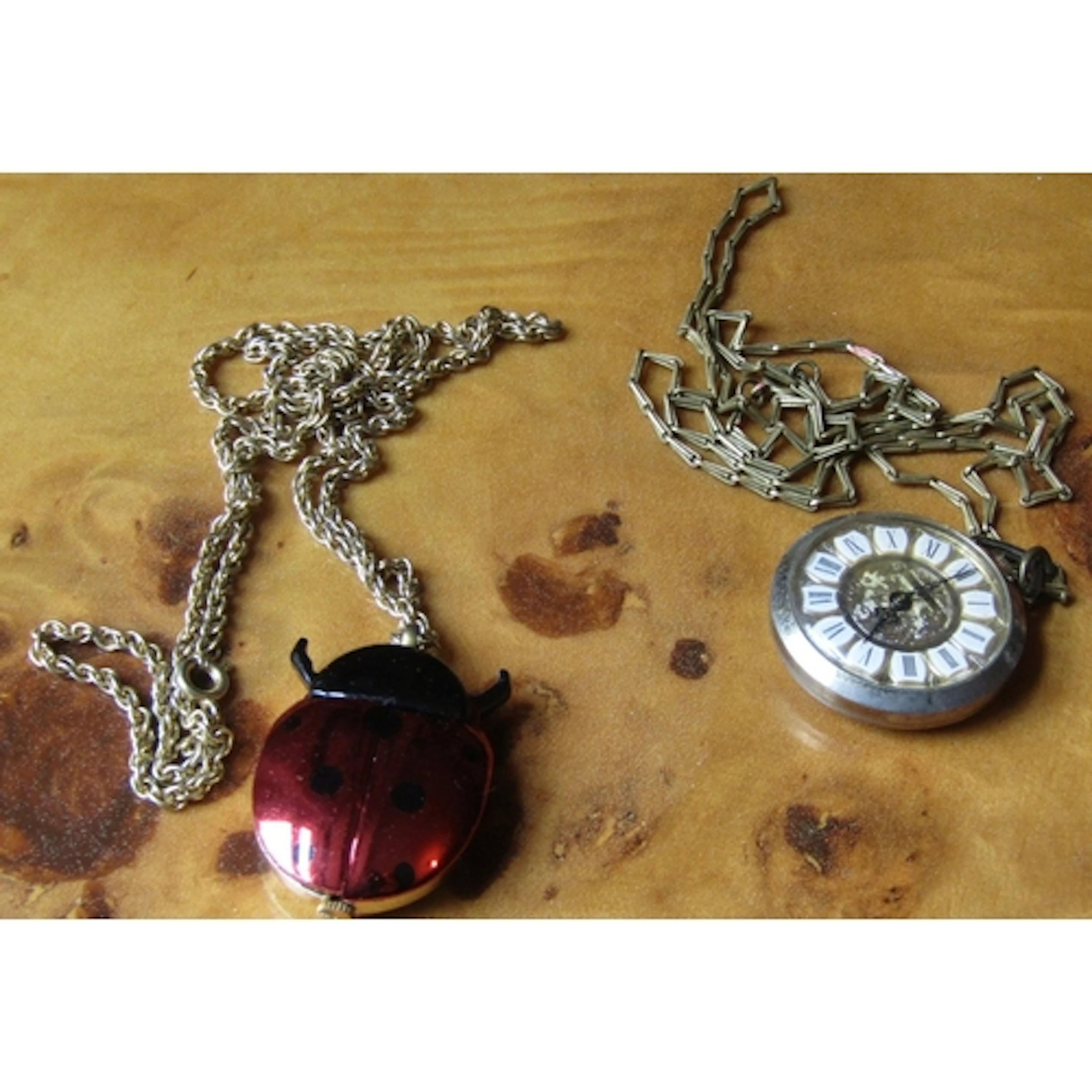 Two Watches Set on Chains Roman Numeral Decorated Dial to On...