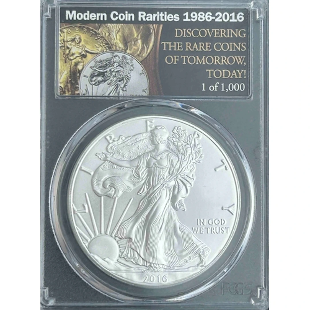 2016 USA $1 silver Eagle coin, 30th Anniversary 1 of 1000, s...