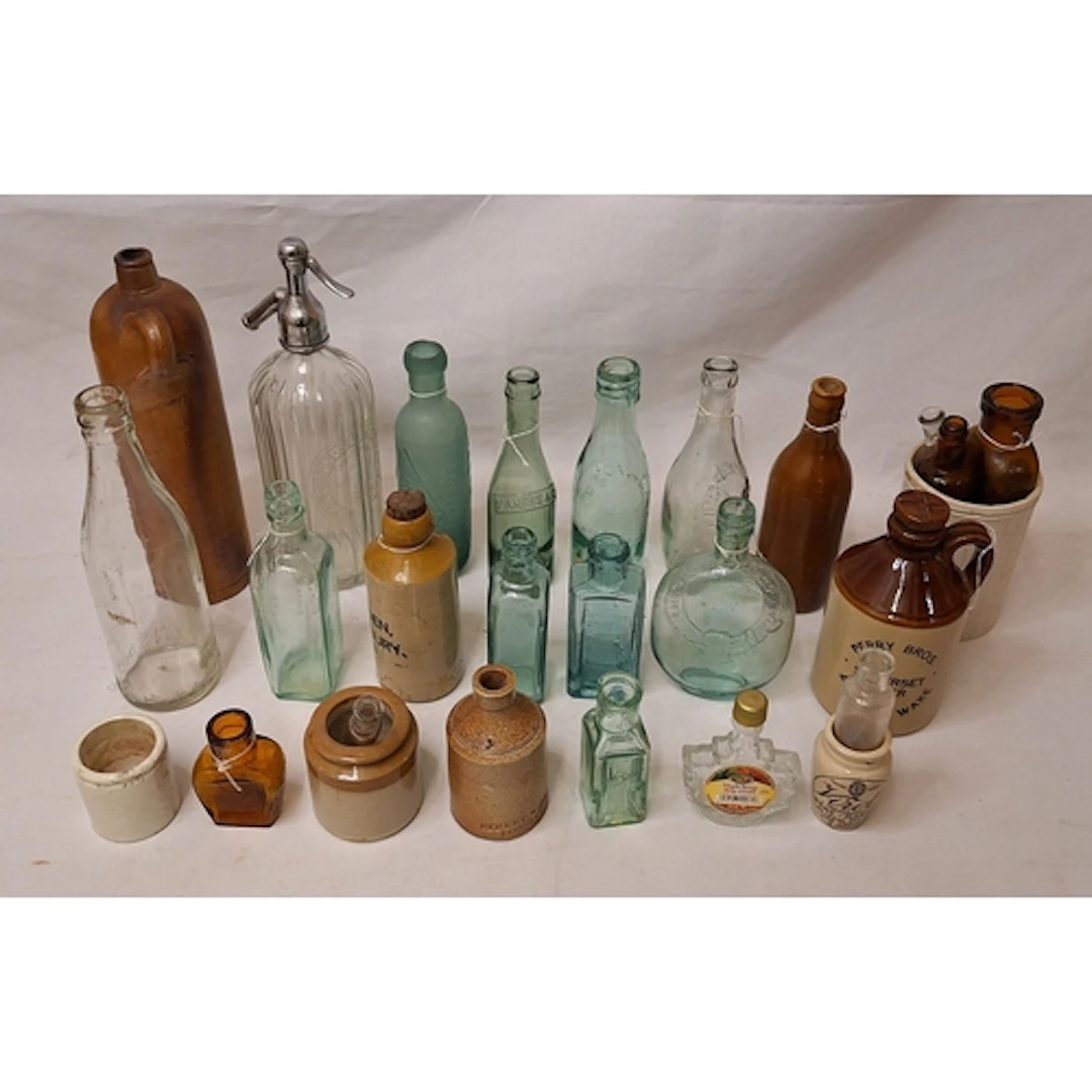 Dug Bottles Glass & Ceramic incl, The Midland Hotel Derby, S...
