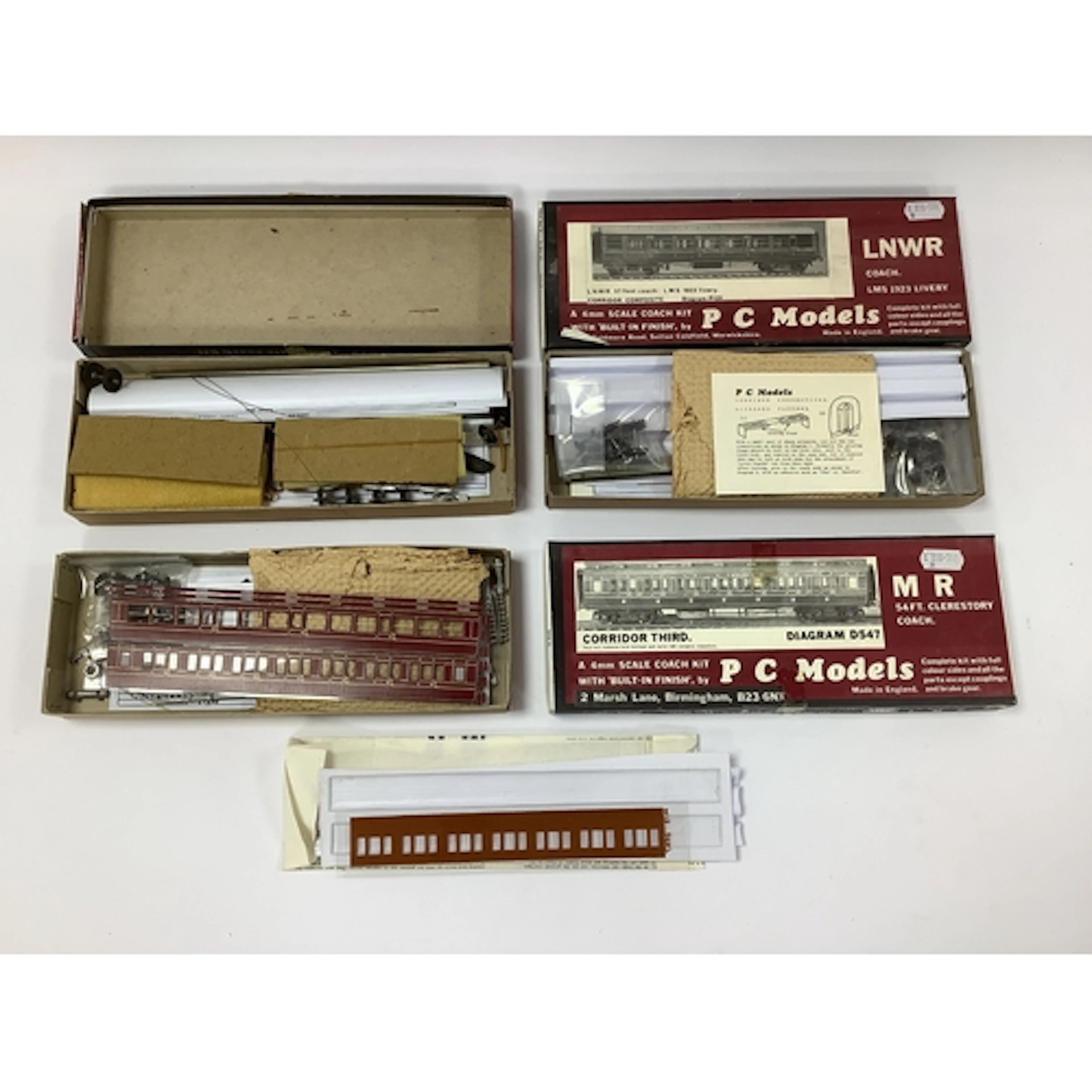 Three OO Gauge/4mm Coach Kits by PC Models to include LNWR 5...