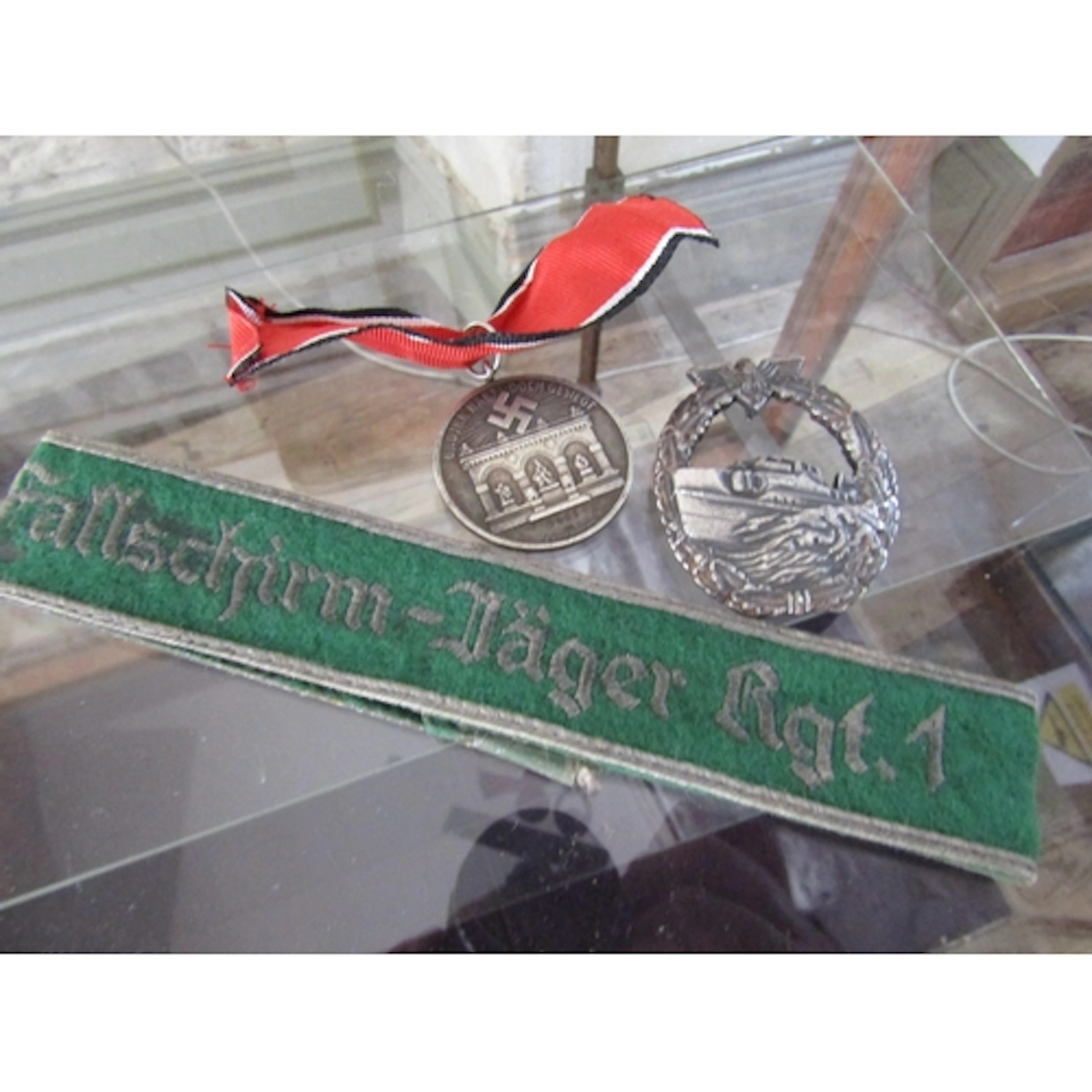 German Military Medal and Another with Hat Band Three Pieces...