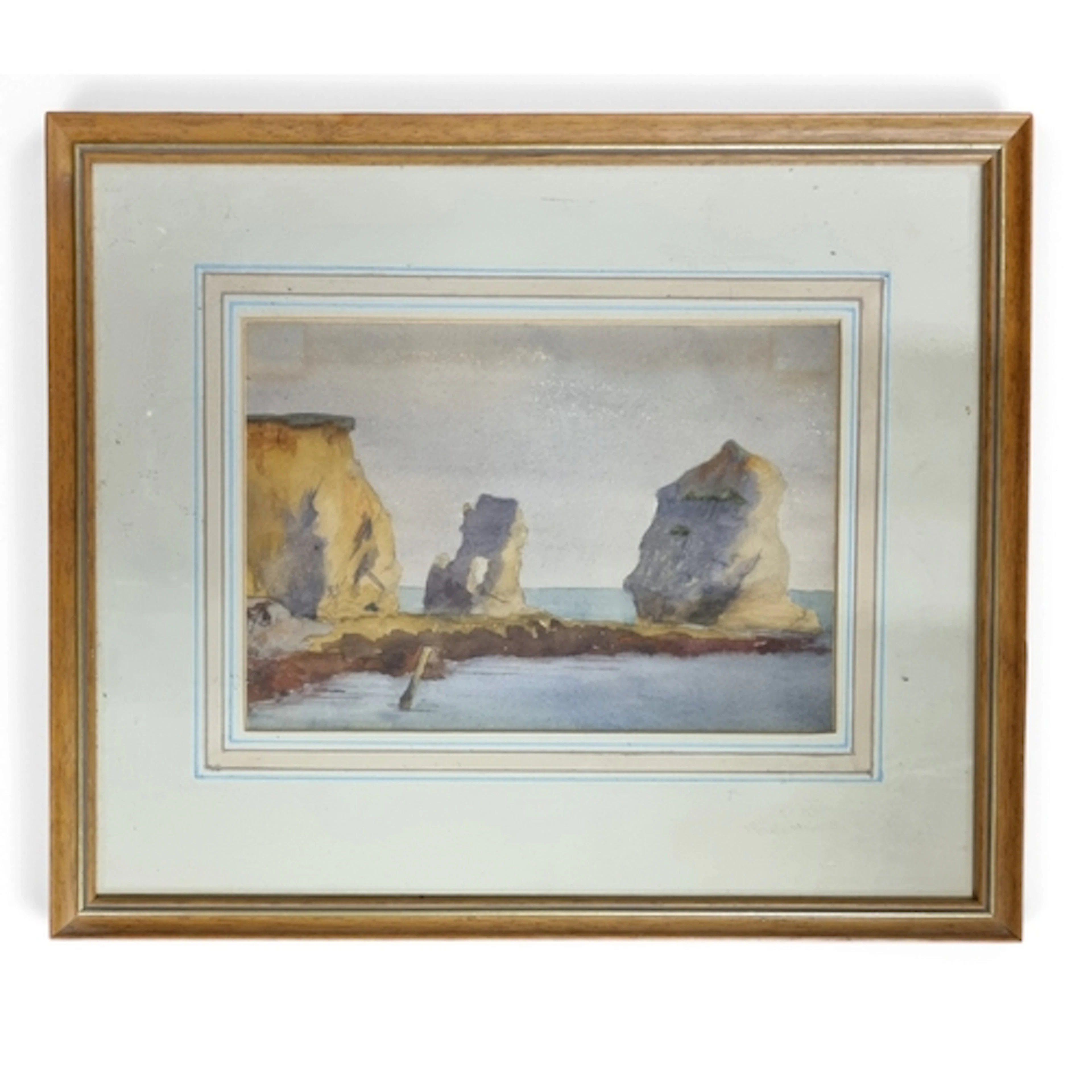 A 19th early 20th Century Watercolour of a rocky seascape , ...