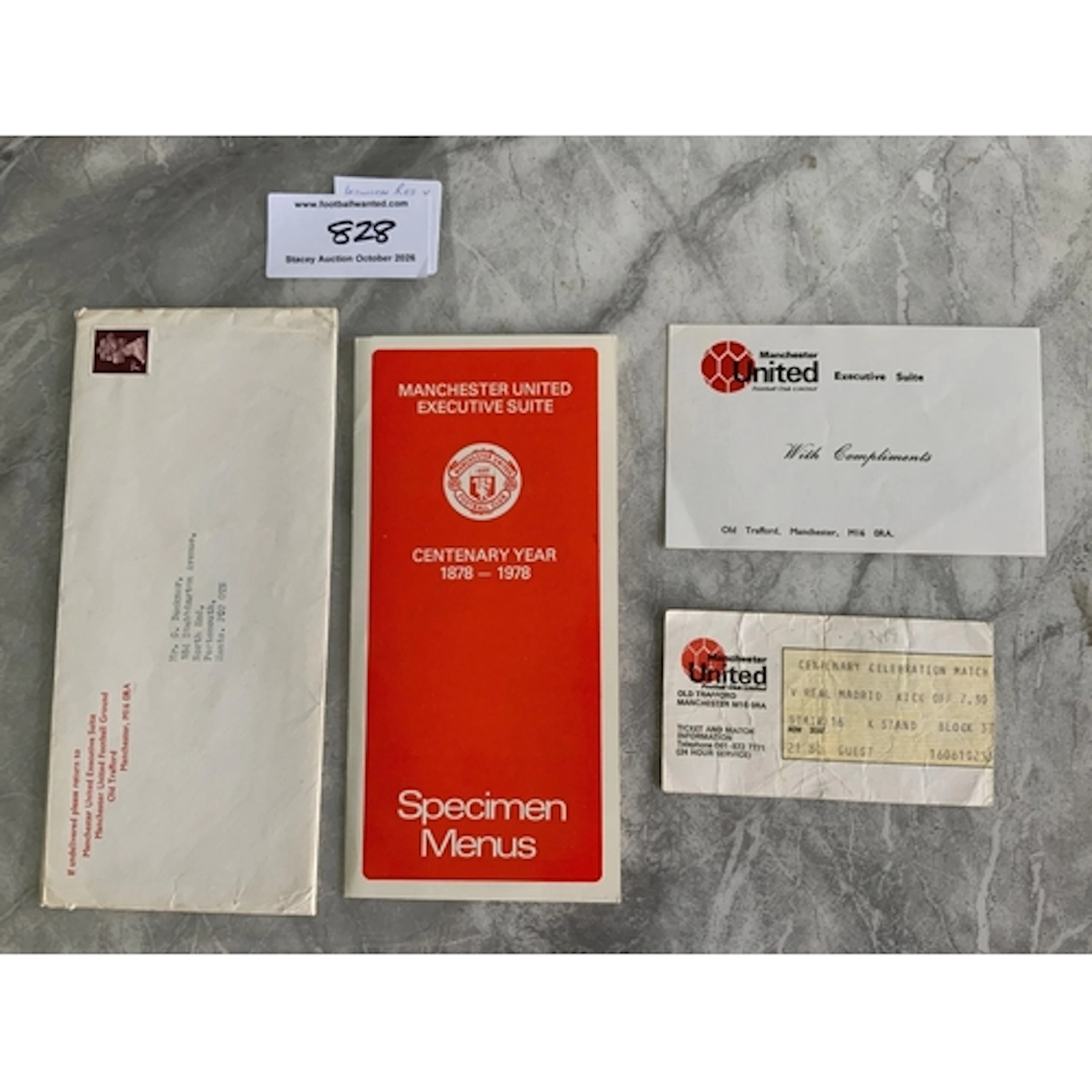 1978 Manchester United v Real Madrid Football Ticket: Centen...
