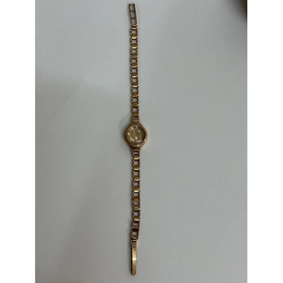 A 9ct gold, ladies vintage empty watch on bracelet strap. Ap...