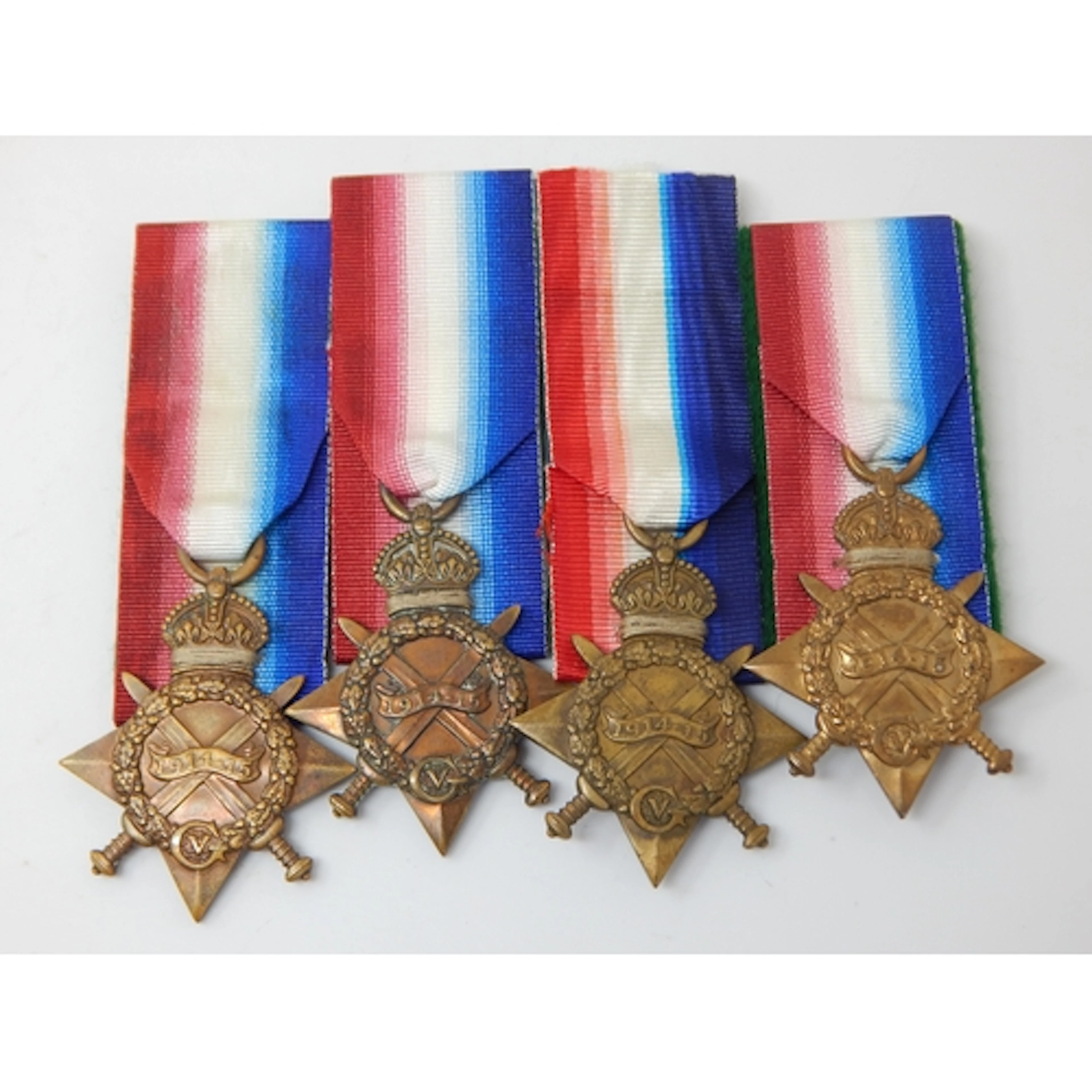 WWI 1914-1915 Star Medals Awarded & Named to "1659 PTE. E. V...