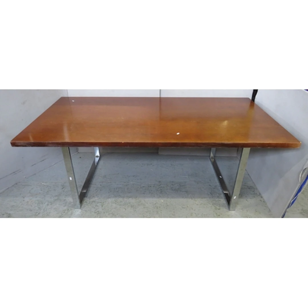 MATCHING CHAIRS LOT 182 Mid Century Dark Wooden Dining Table...