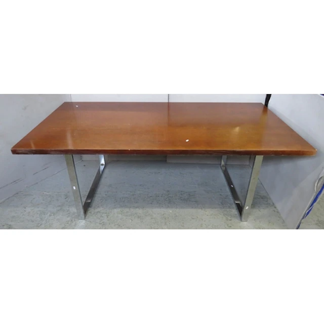 MATCHING CHAIRS LOT 182 Mid Century Dark Wooden Dining Table...