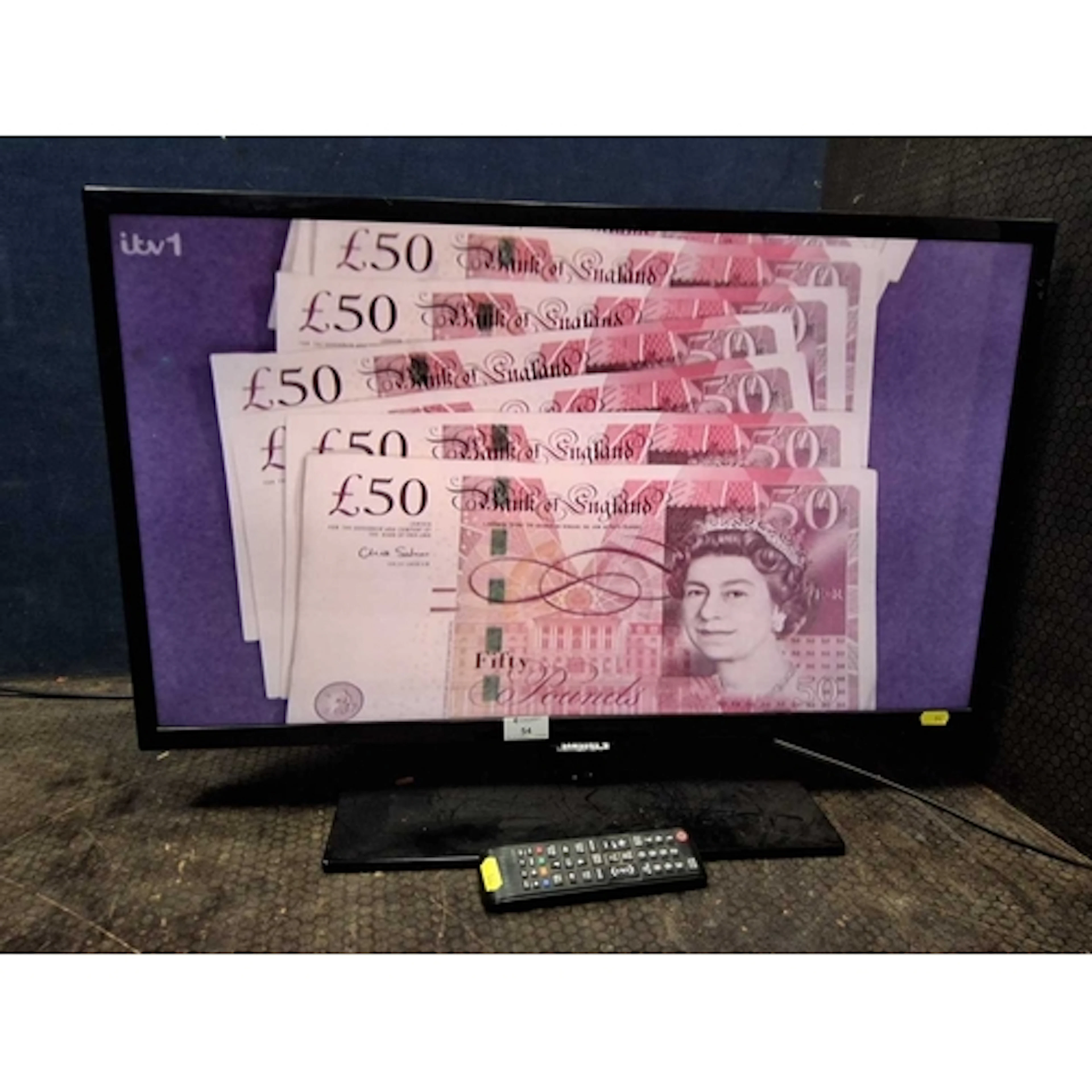 A SAMSUNG UE32F5000AK 32'' LCD TV, with one remote (PAT pass...