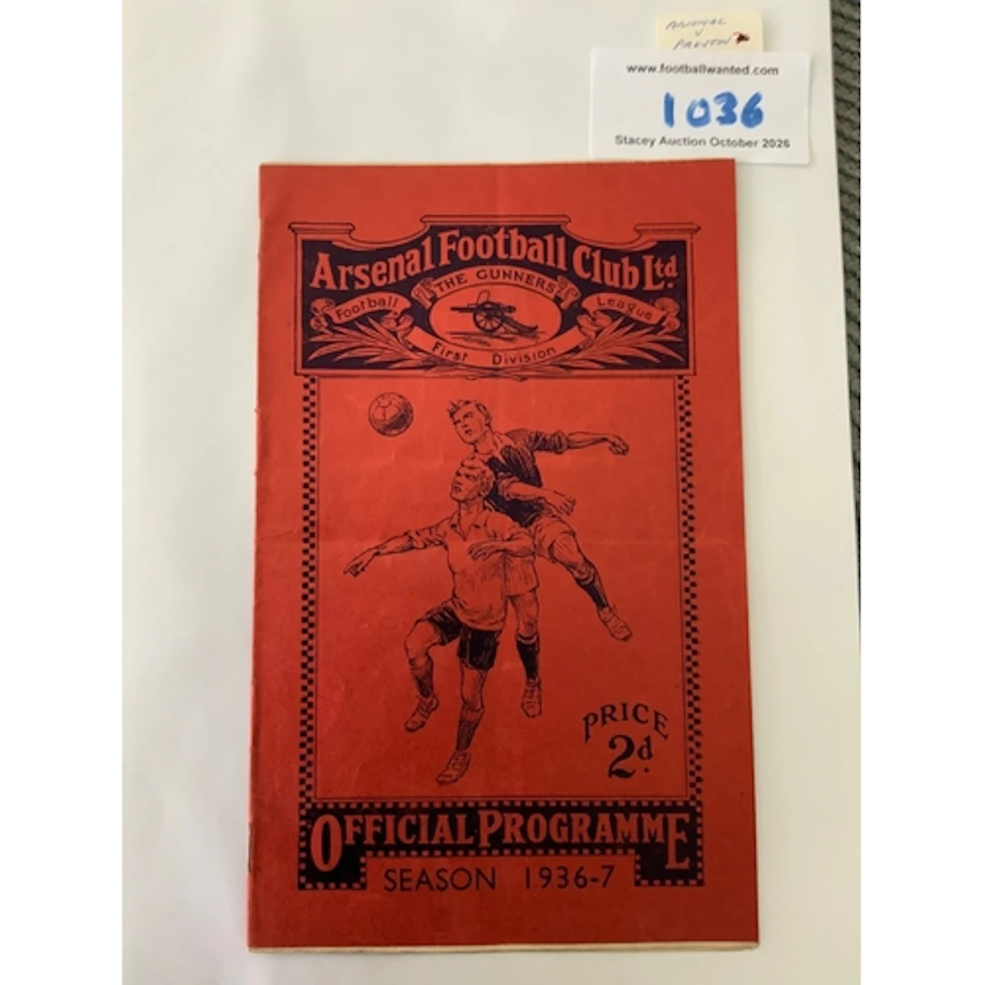 36/37 Arsenal v Preston Football Programme: Excellent condit...