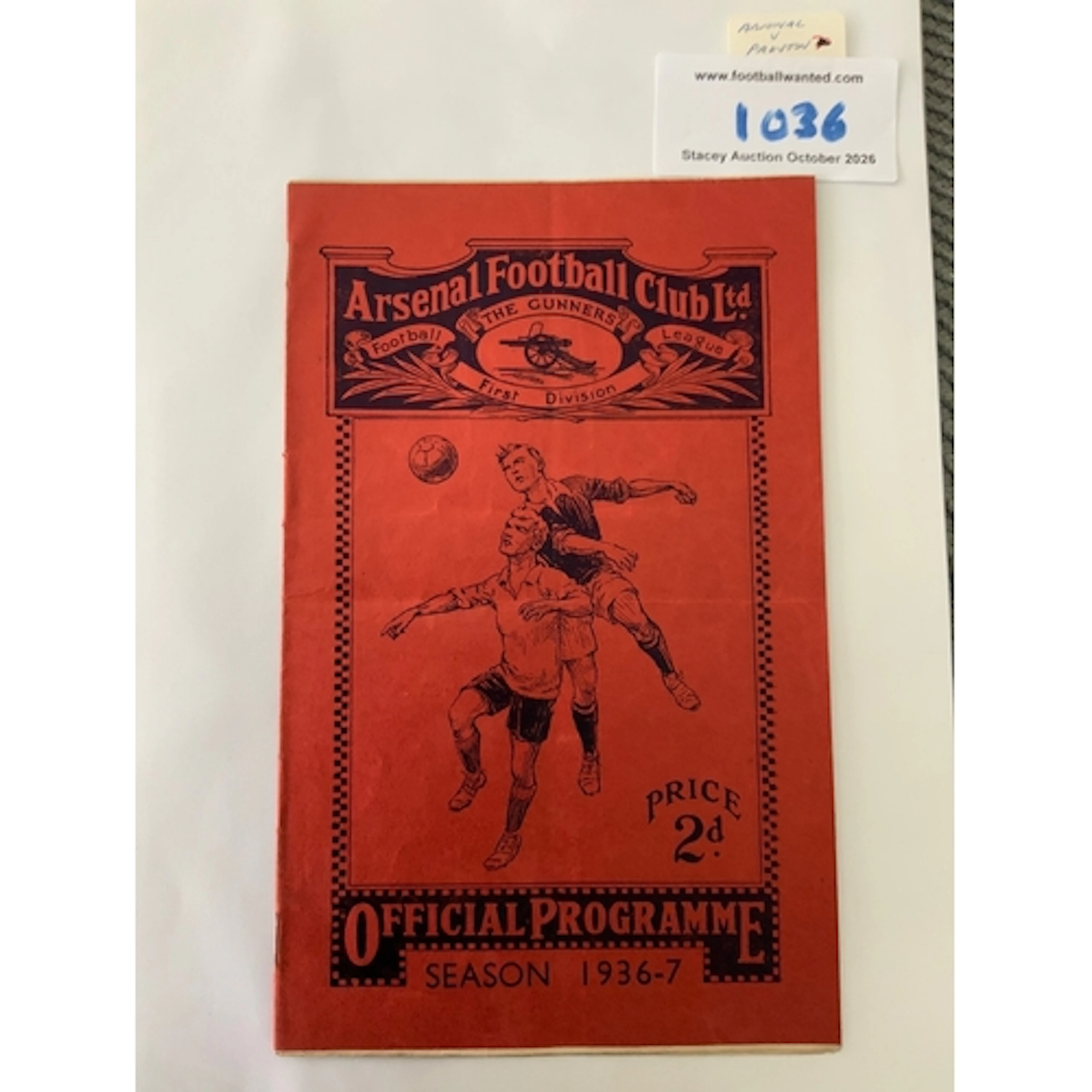 36/37 Arsenal v Preston Football Programme: Excellent condit...