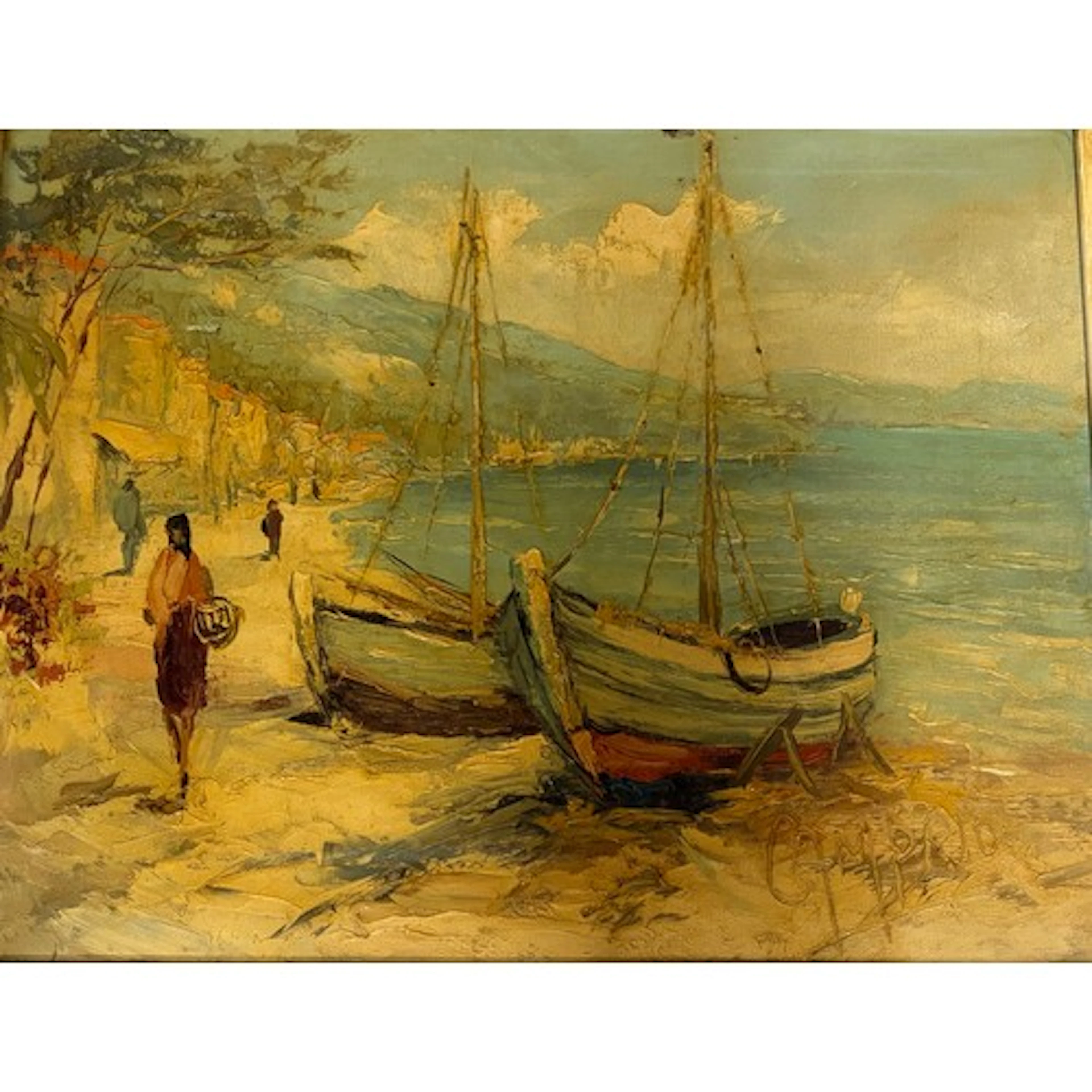 Camprio: A mid 20thC impressionist oil painting on canvas fe...