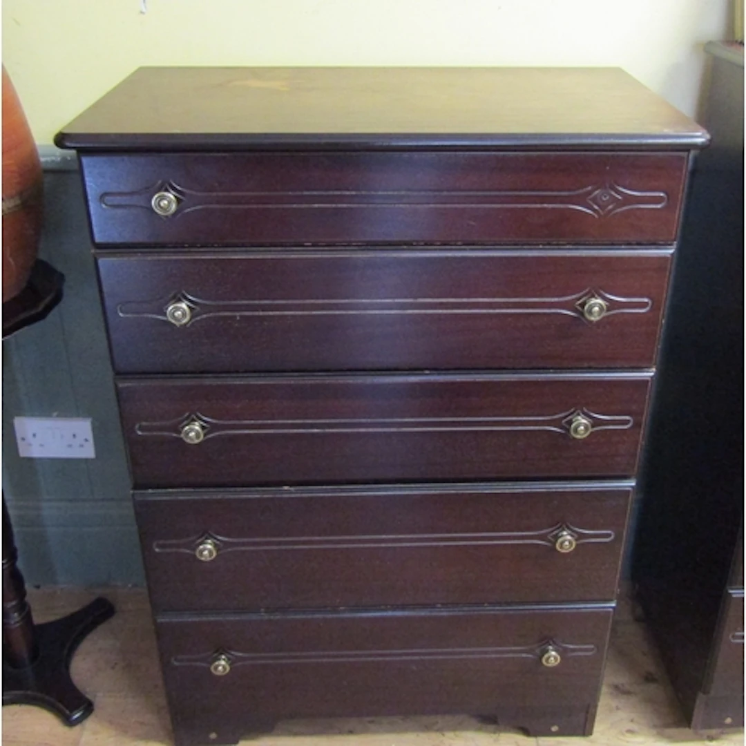 Mahogany Five Drawer Chest Please Note This Matches Lot No. ...