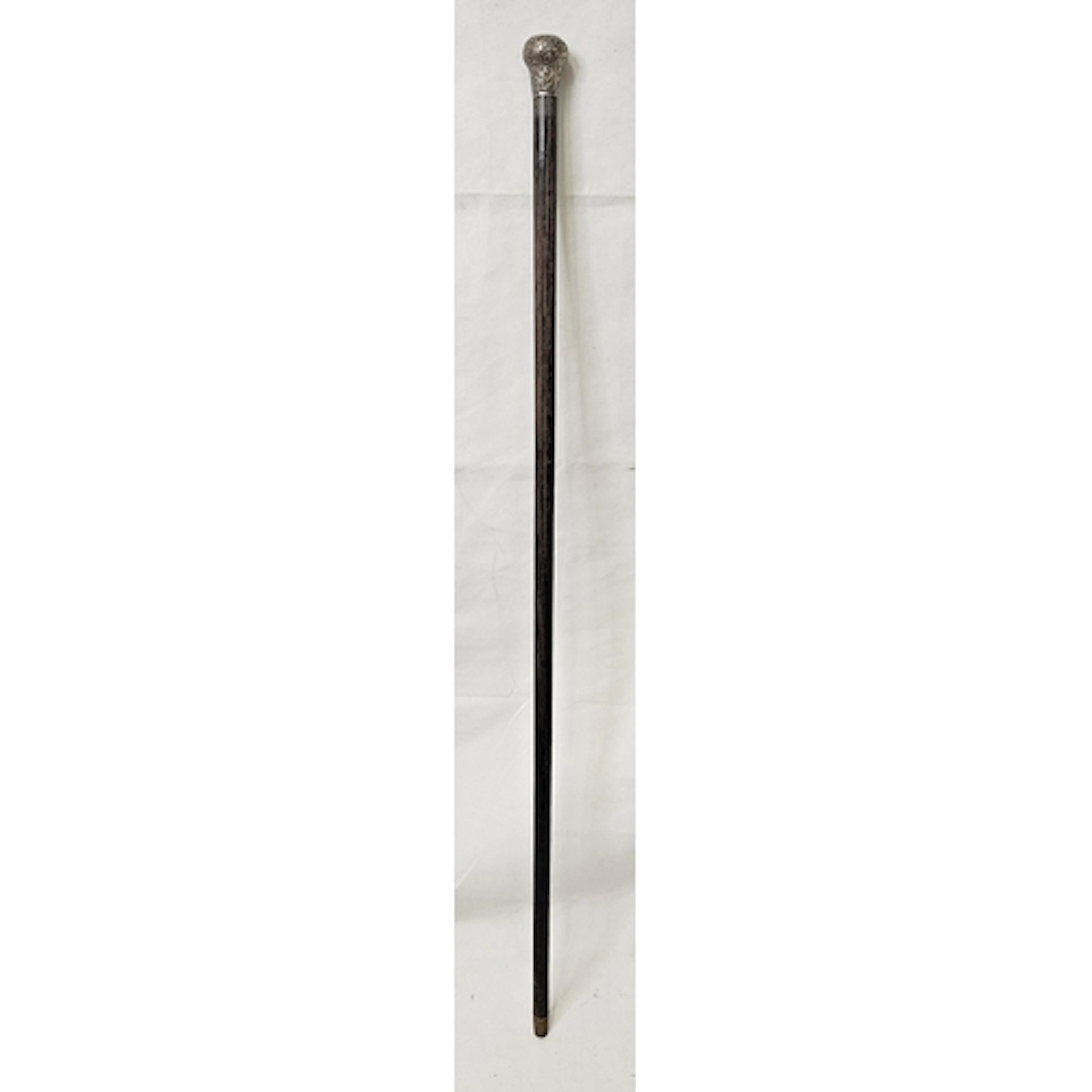 Antique Hallmarked Silver Topped ebonised evening cane, orna...