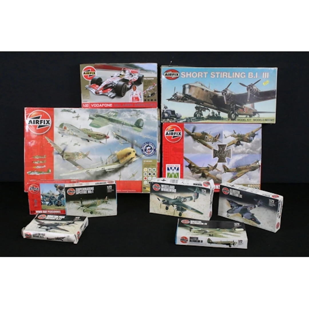 Ten boxed Airfix plastic model kits to include 1/72 A50129 V...