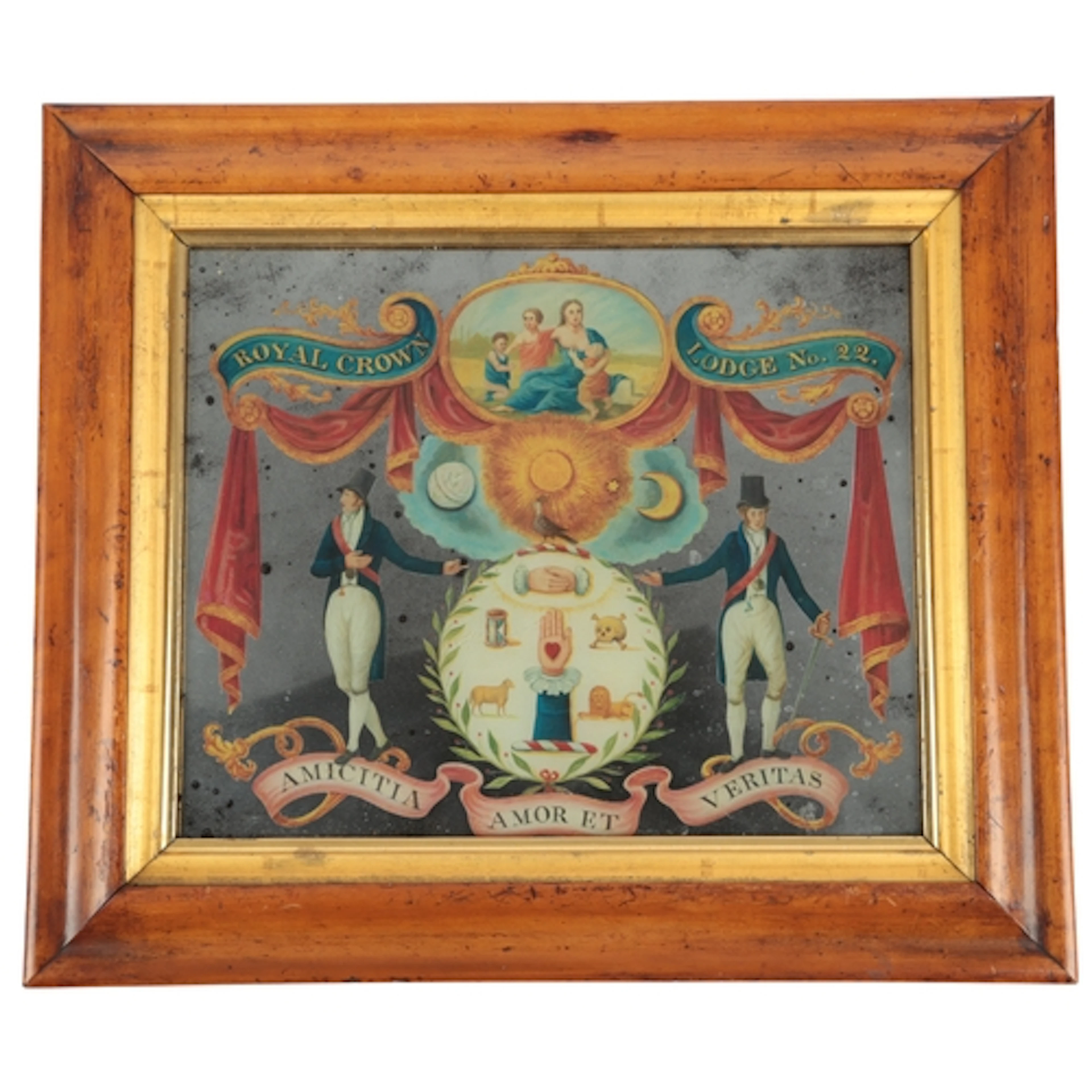 A rare Victorian Independent Order of Oddfellows reverse chr...