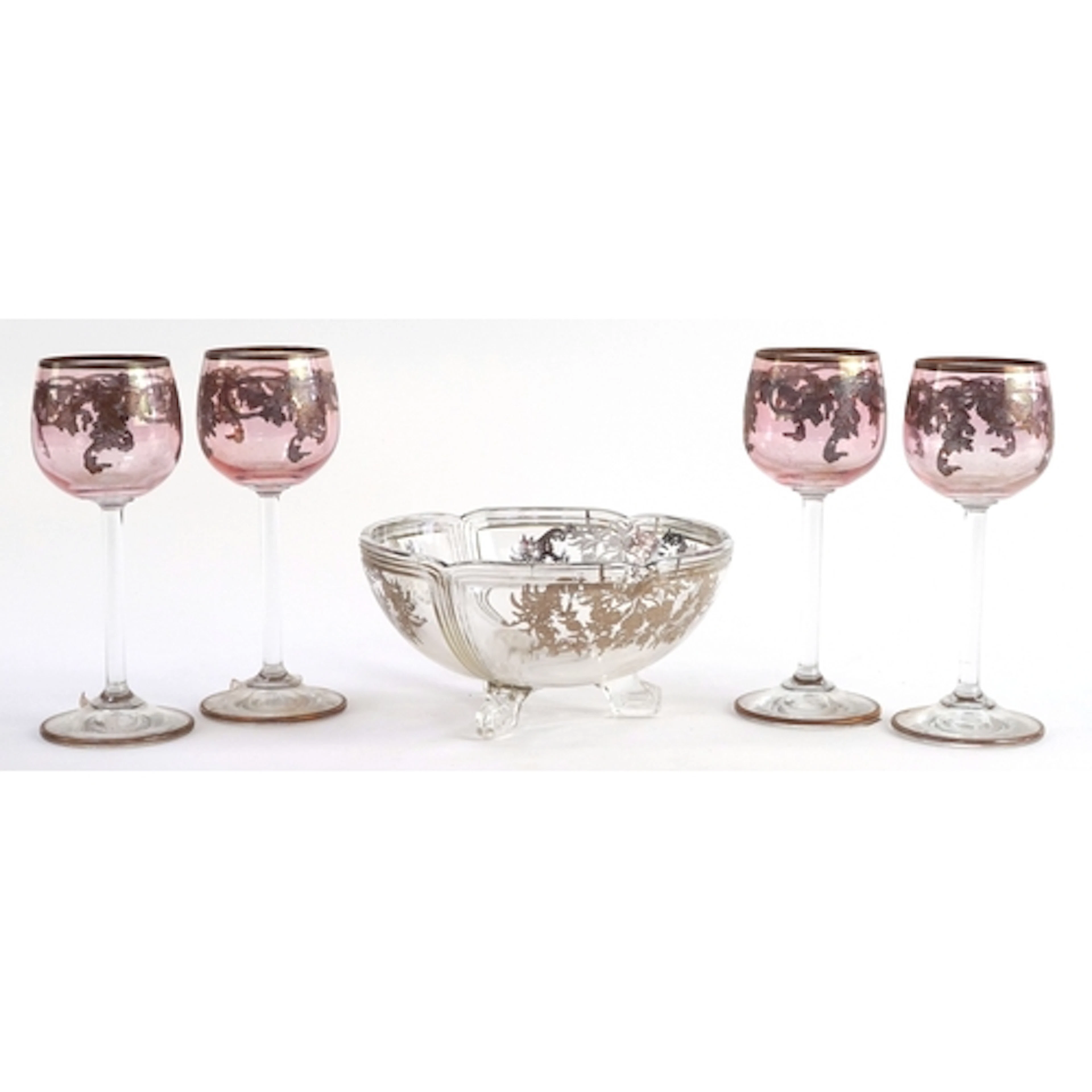 Set of four Griffe Montenapoleone Milano silver overlaid she...