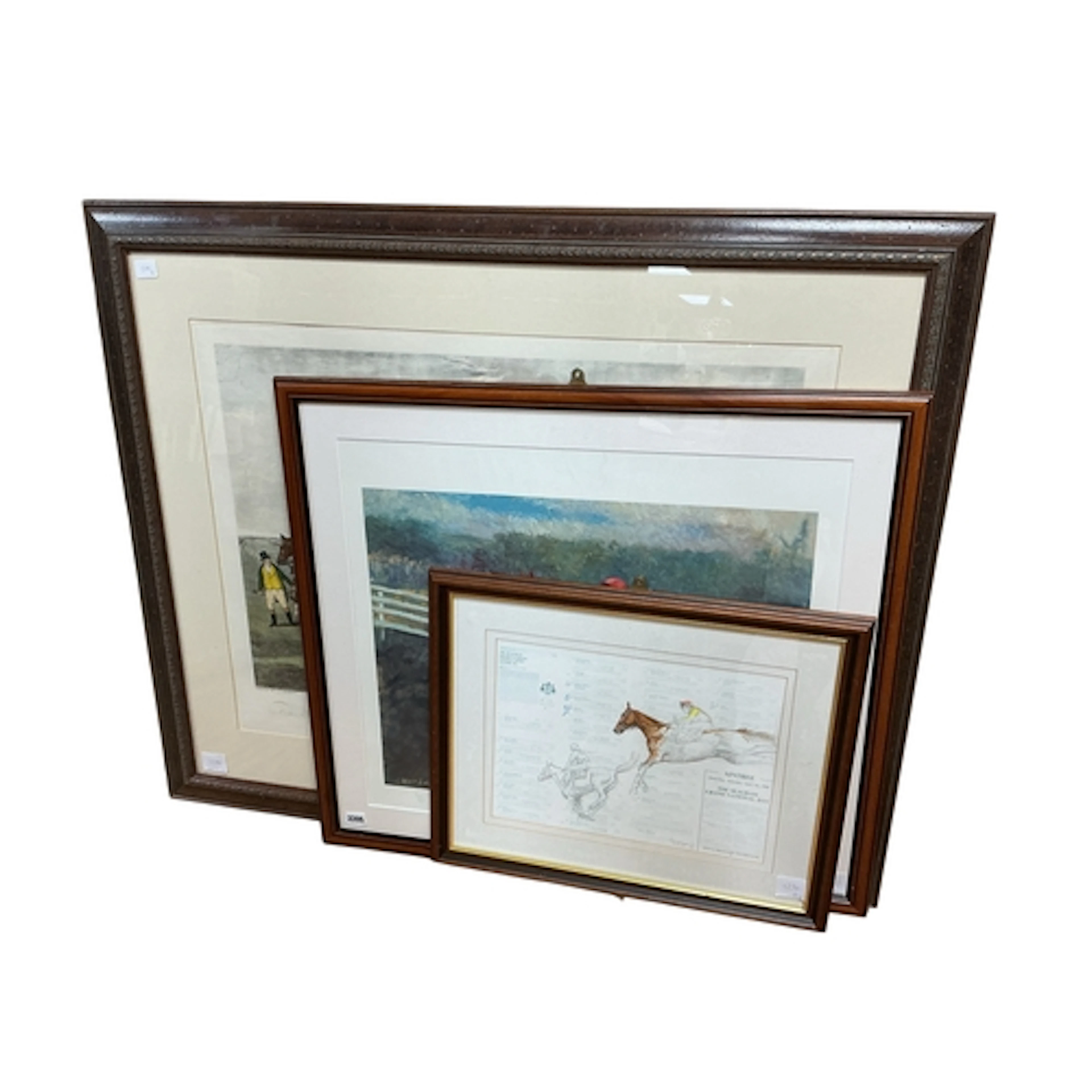 Horse Racing interest, a group of three pictures, comprising...